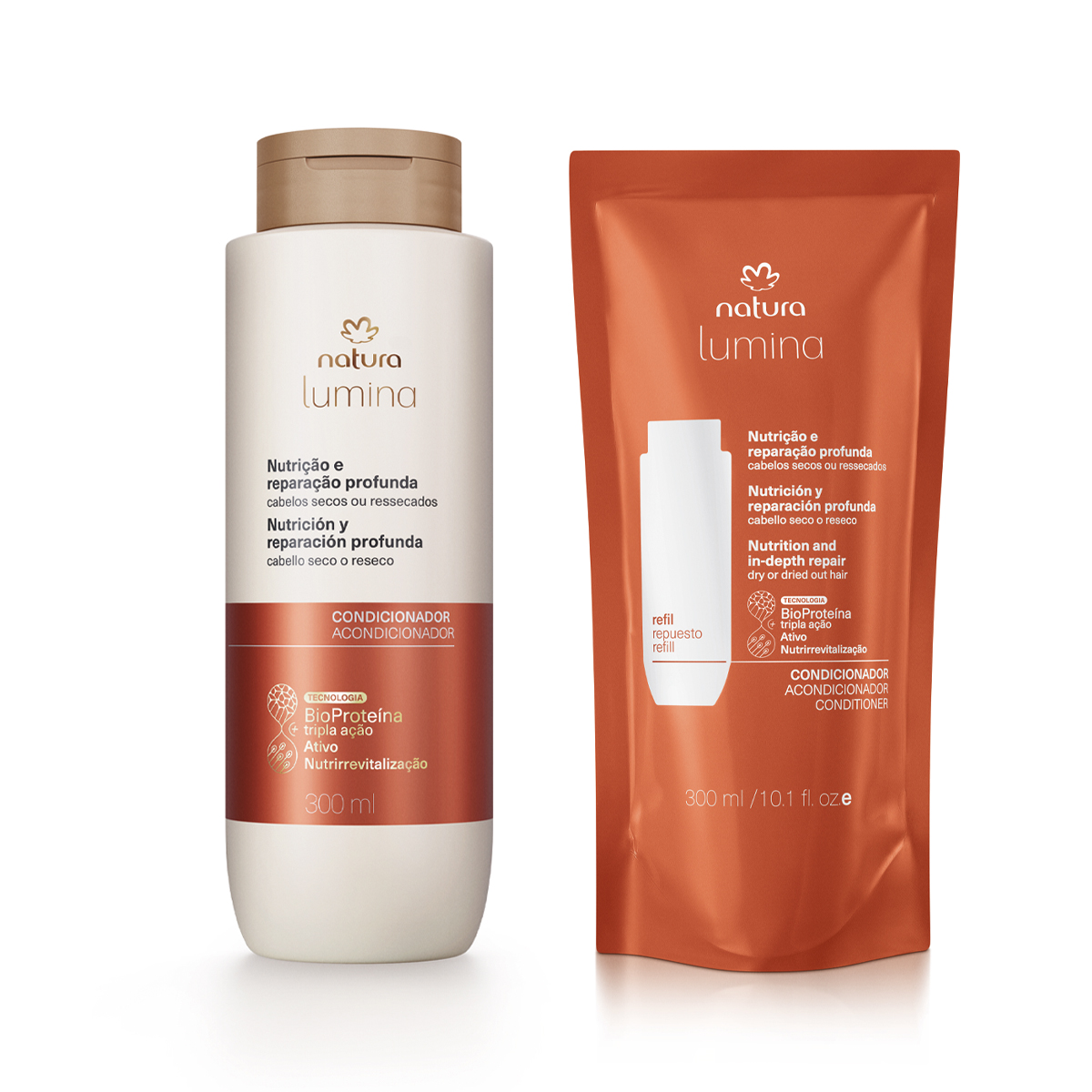 Kit Condicionador Nutrição e Reparação Profunda Lumina com Refil (2 produtos)