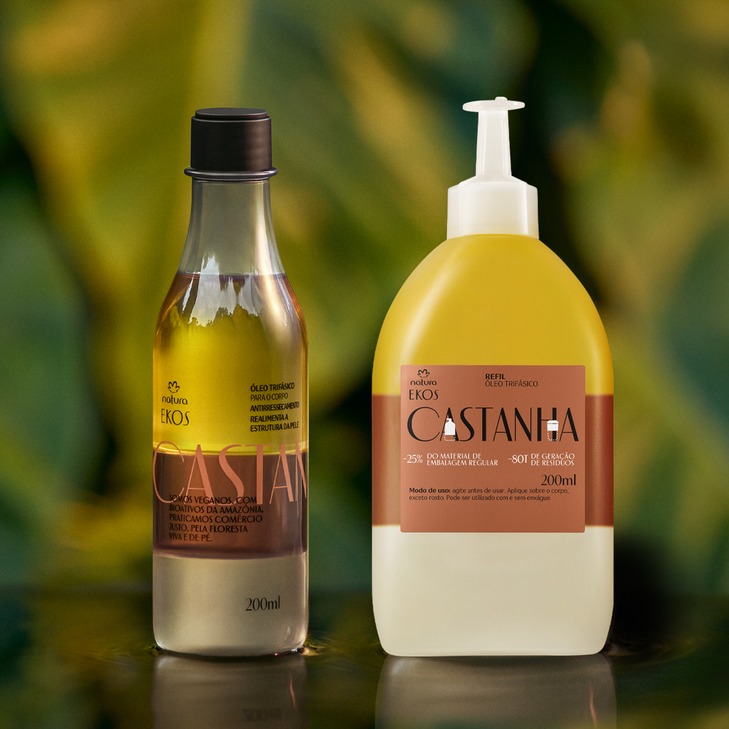 Kit Óleo Trifásico Desodorante Corporal Ekos Castanha com Refil