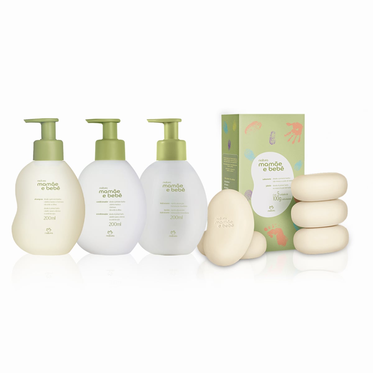 Kit Mamãe e Bebê Shampoo, Condicionador, Sabonete em Barra e Hidratante (4 produtos)