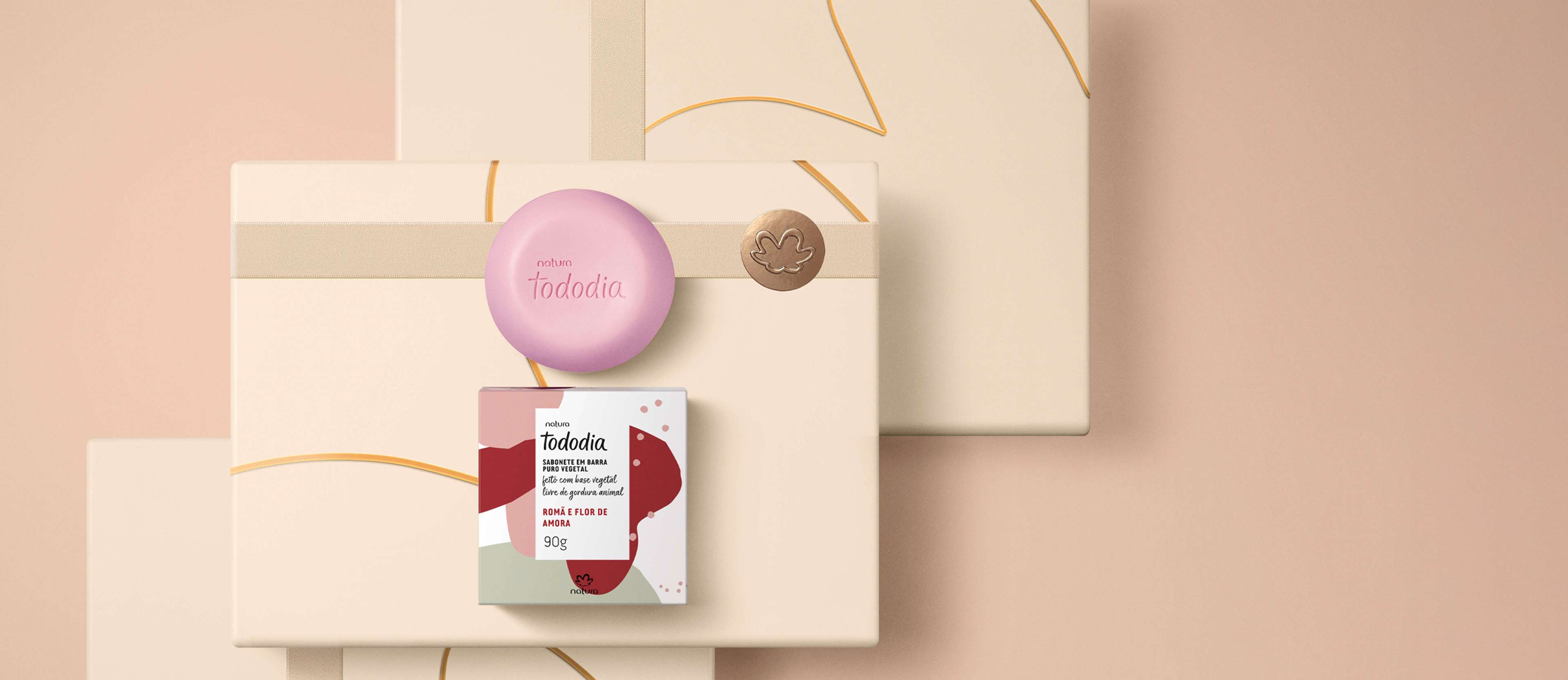 Sabonete em Barra Puro Vegetal Tododia Romã e Flor de Amora