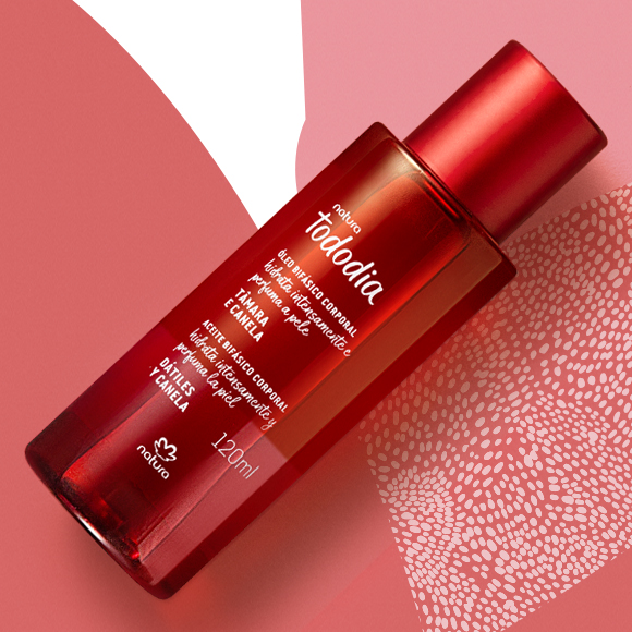 Óleo Bifásico Desodorante Hidratante Corporal Tododia Tâmara e Canela 120 ml