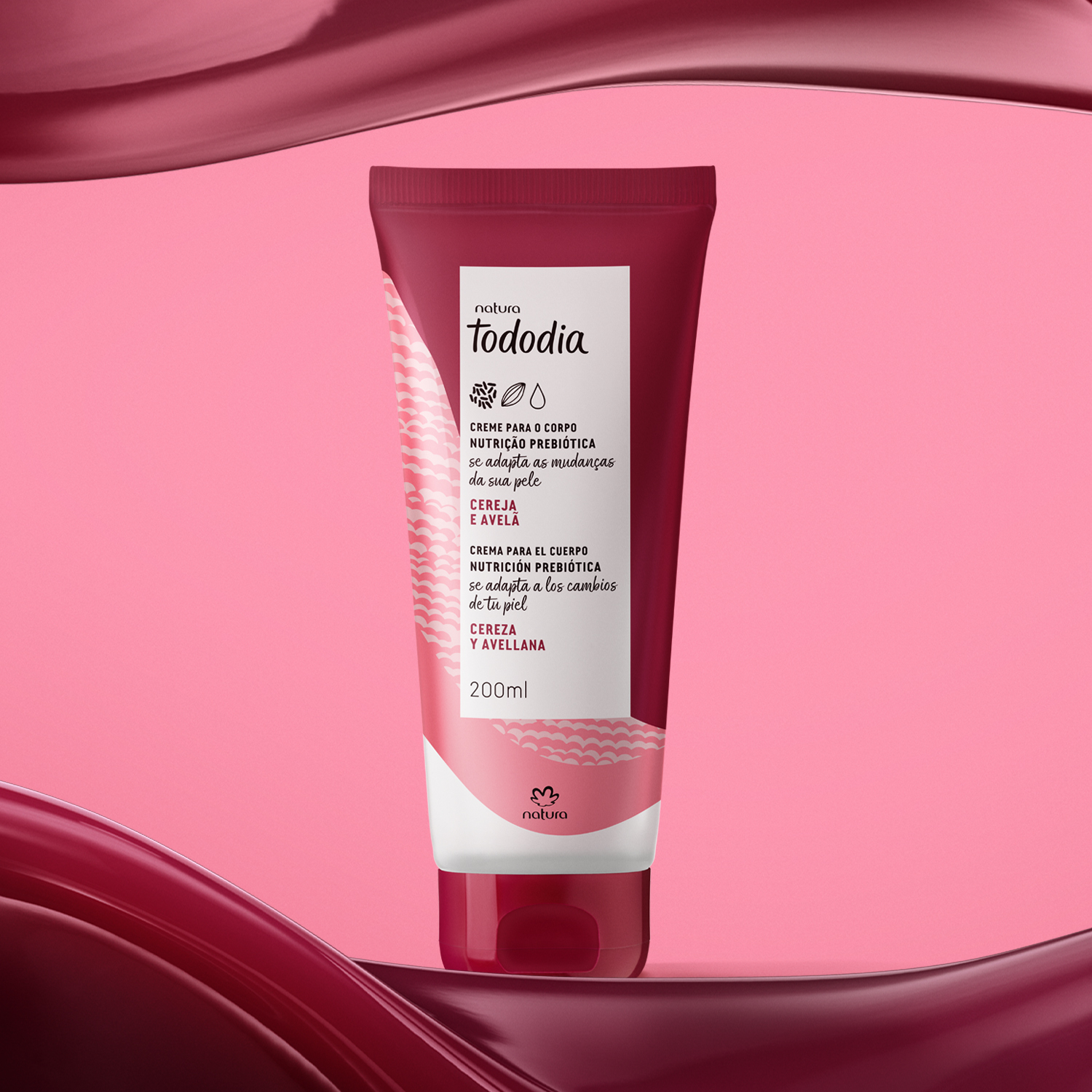 Creme Desodorante Nutritivo para o Corpo Tododia Cereja e Avelã