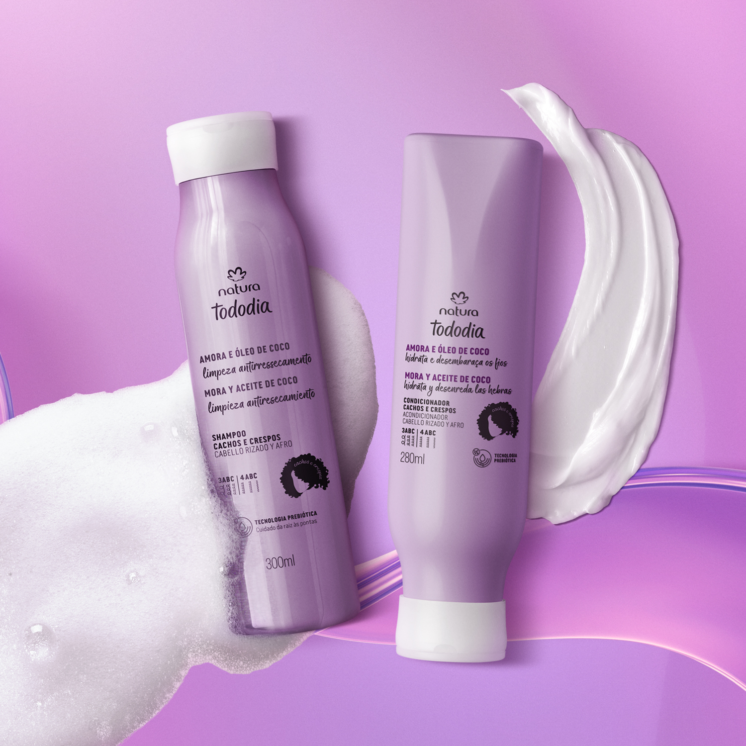 Kit Cachos e Crespos Tododia Amora e Óleo de Coco (2 produtos)