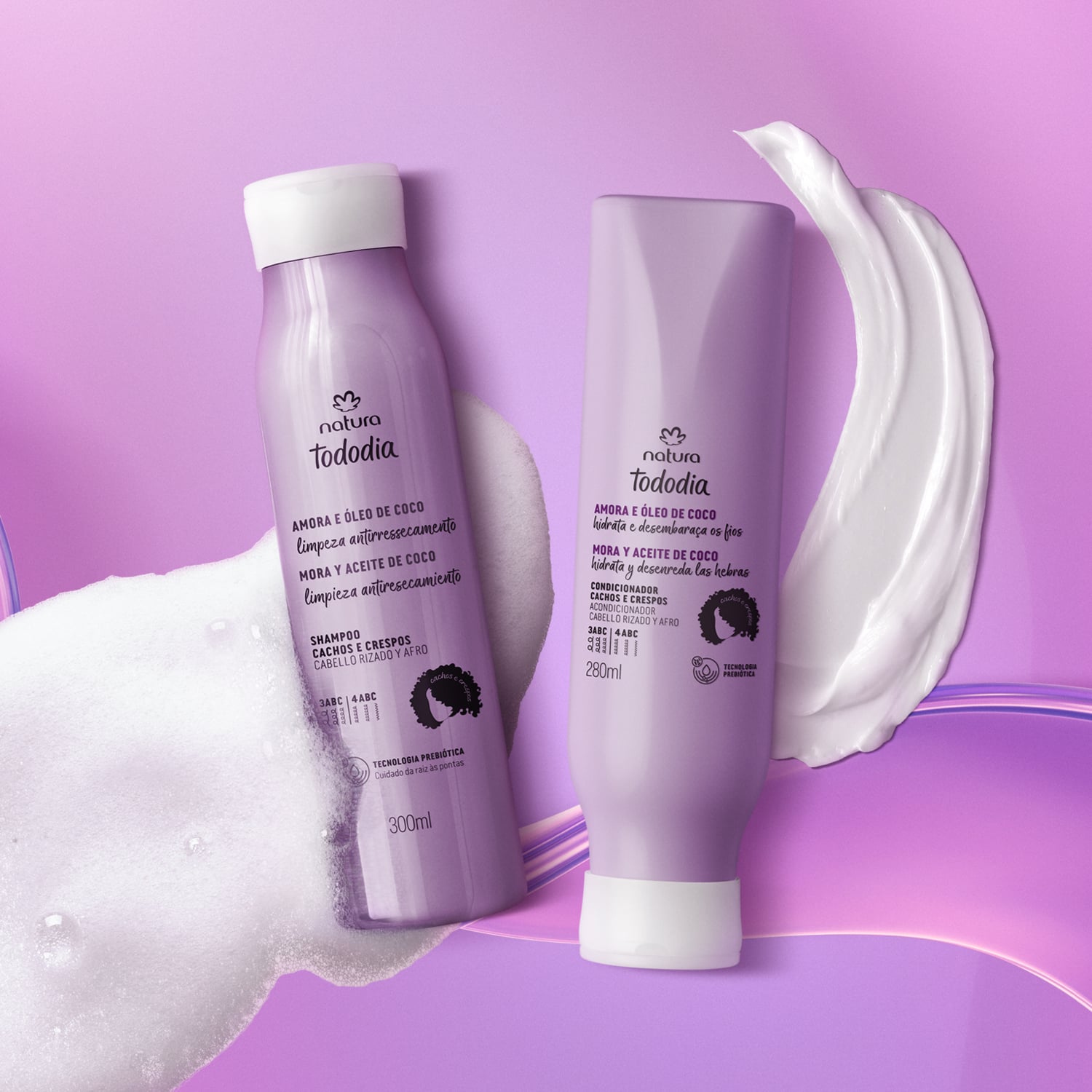 Kit Cachos e Crespos Tododia Amora e Óleo de Coco (2 produtos)