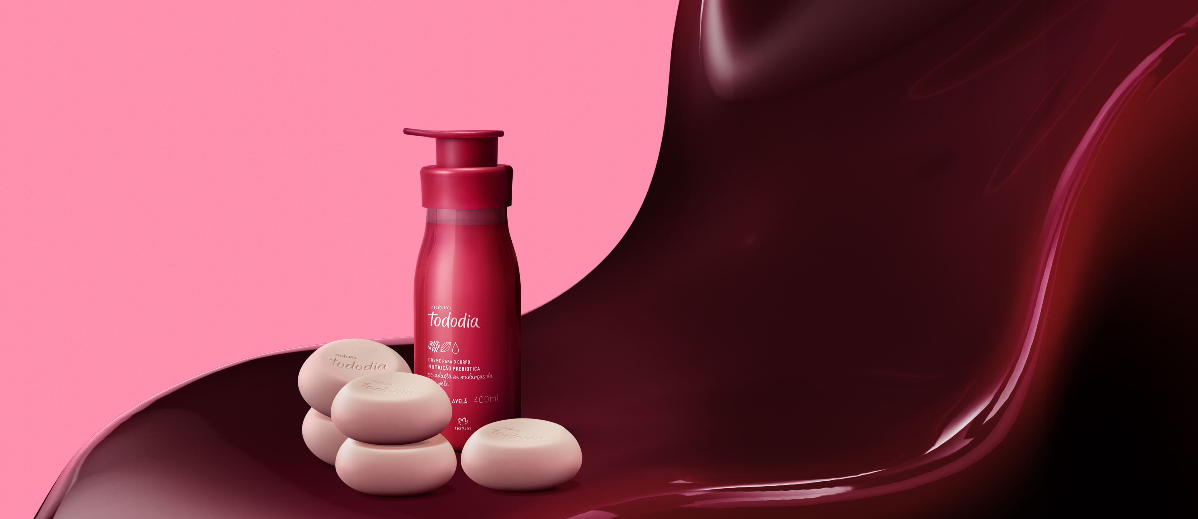 Kit Sabonetes e Creme Nutritivo Tododia Cereja e Avelã (2 produtos)