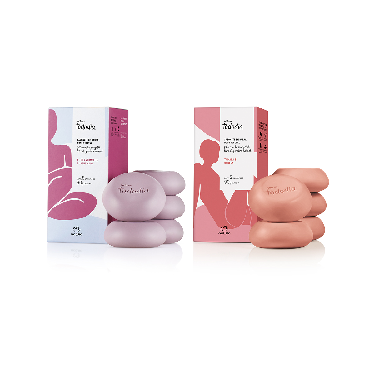 Kit Sabonete em Barra Tododia Amora Vermelha e Jabuticaba e Tododia Tâmara e Canela (2 caixas)