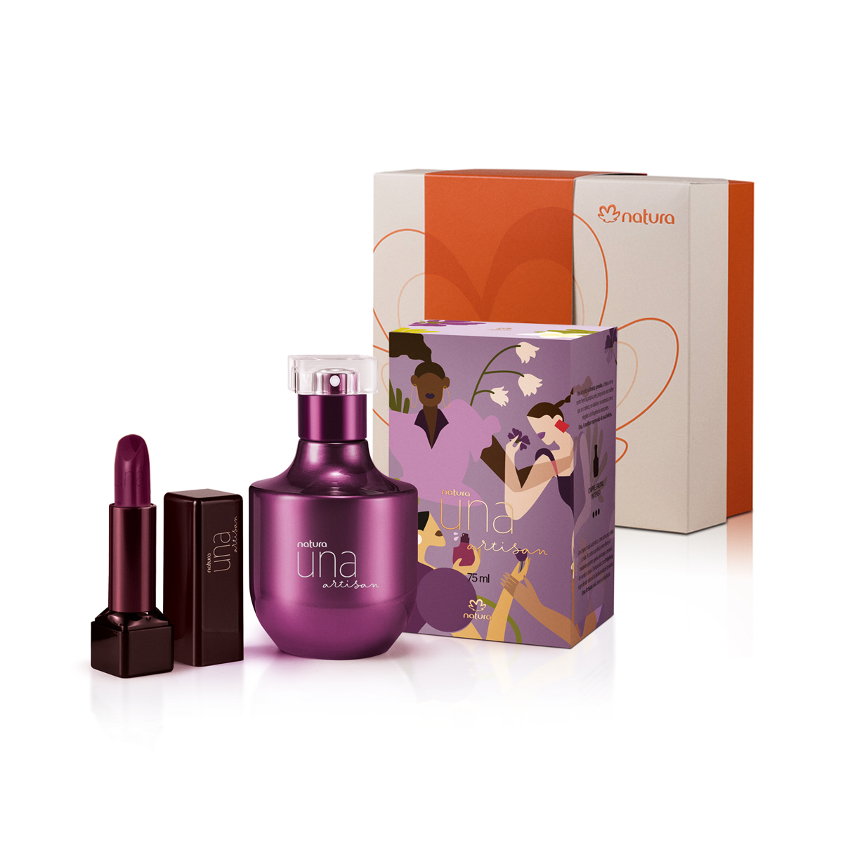 Presente Natura Una Artisan Edição Especial Perfume e Batom
