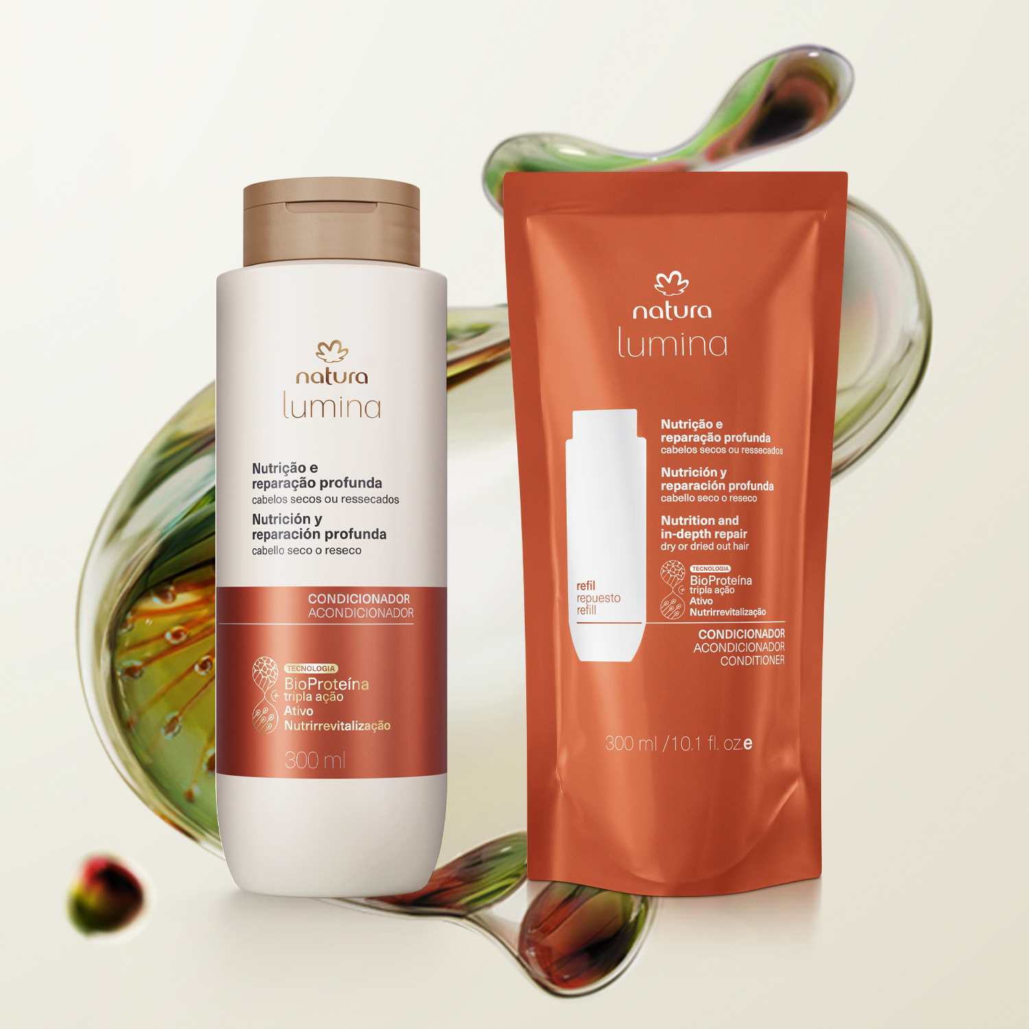 Kit Condicionador Nutrição e Reparação Profunda Lumina com Refil (2 produtos)