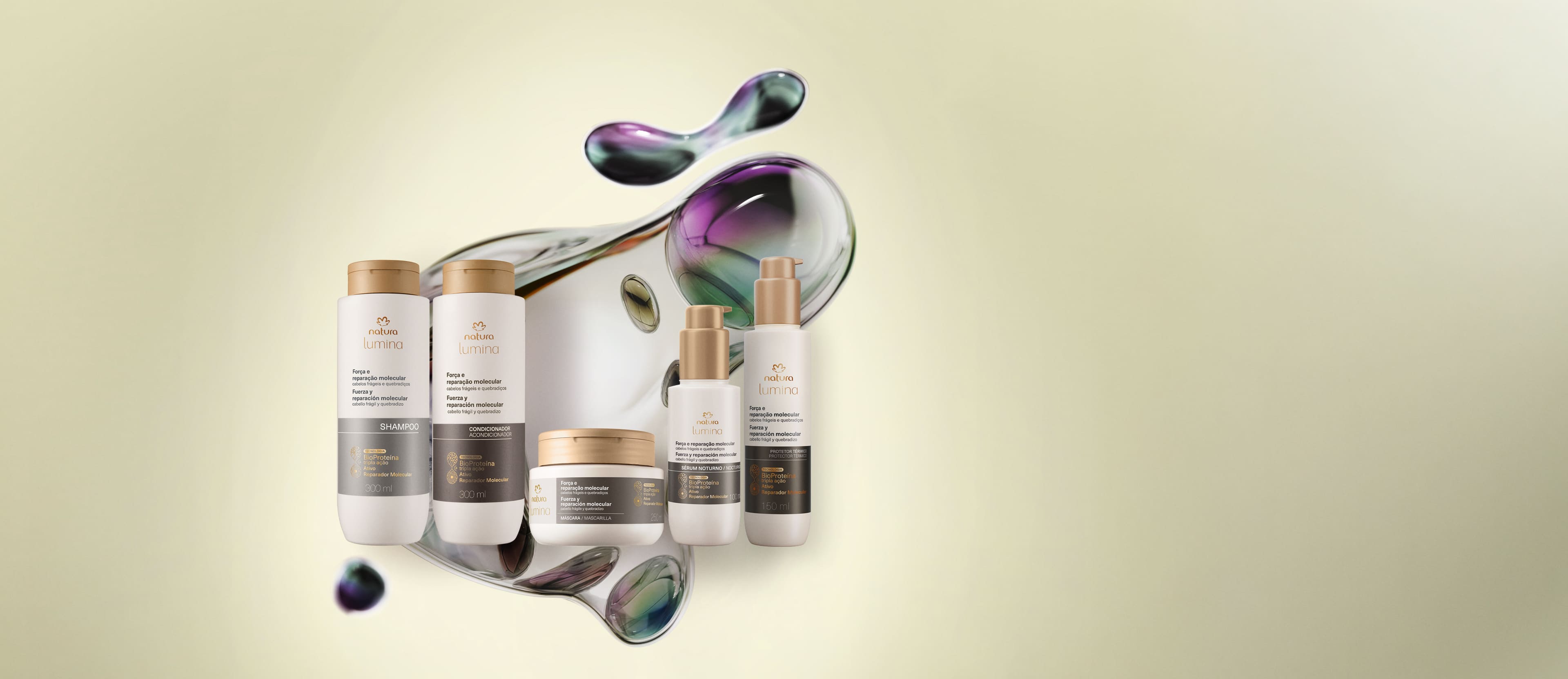 Kit Completo Lumina Força e Reparação Molecular (5 produtos)