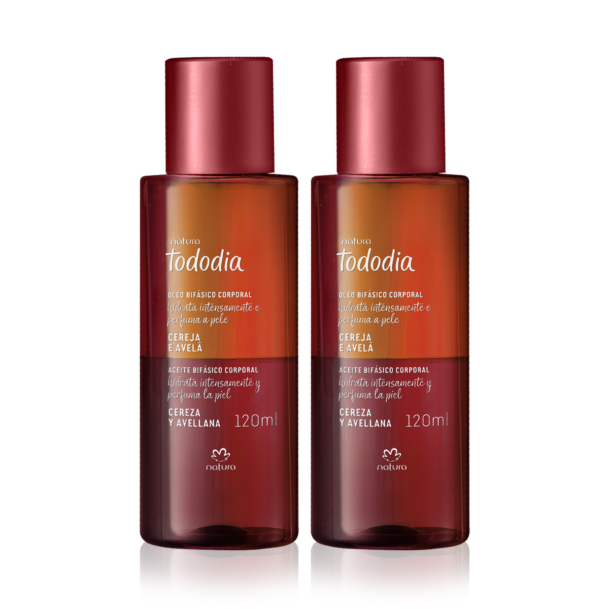 Kit Óleo Corporal Bifásico Tododia Cereja e Avelã