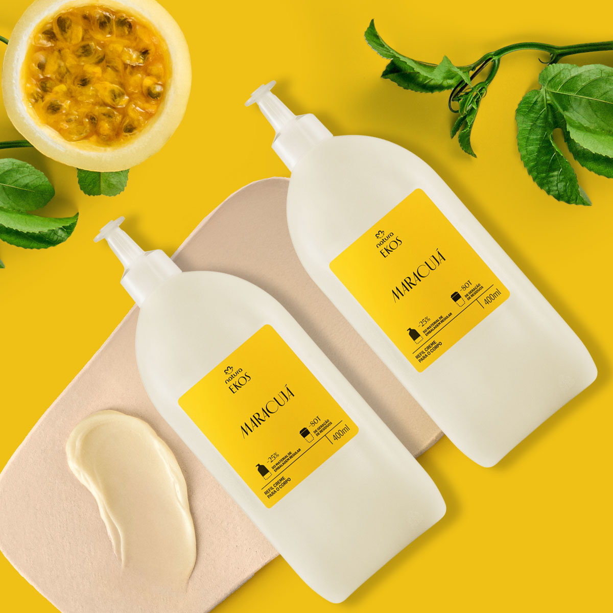 Kit Creme Desodorante Hidratante para o Corpo Ekos Maracujá