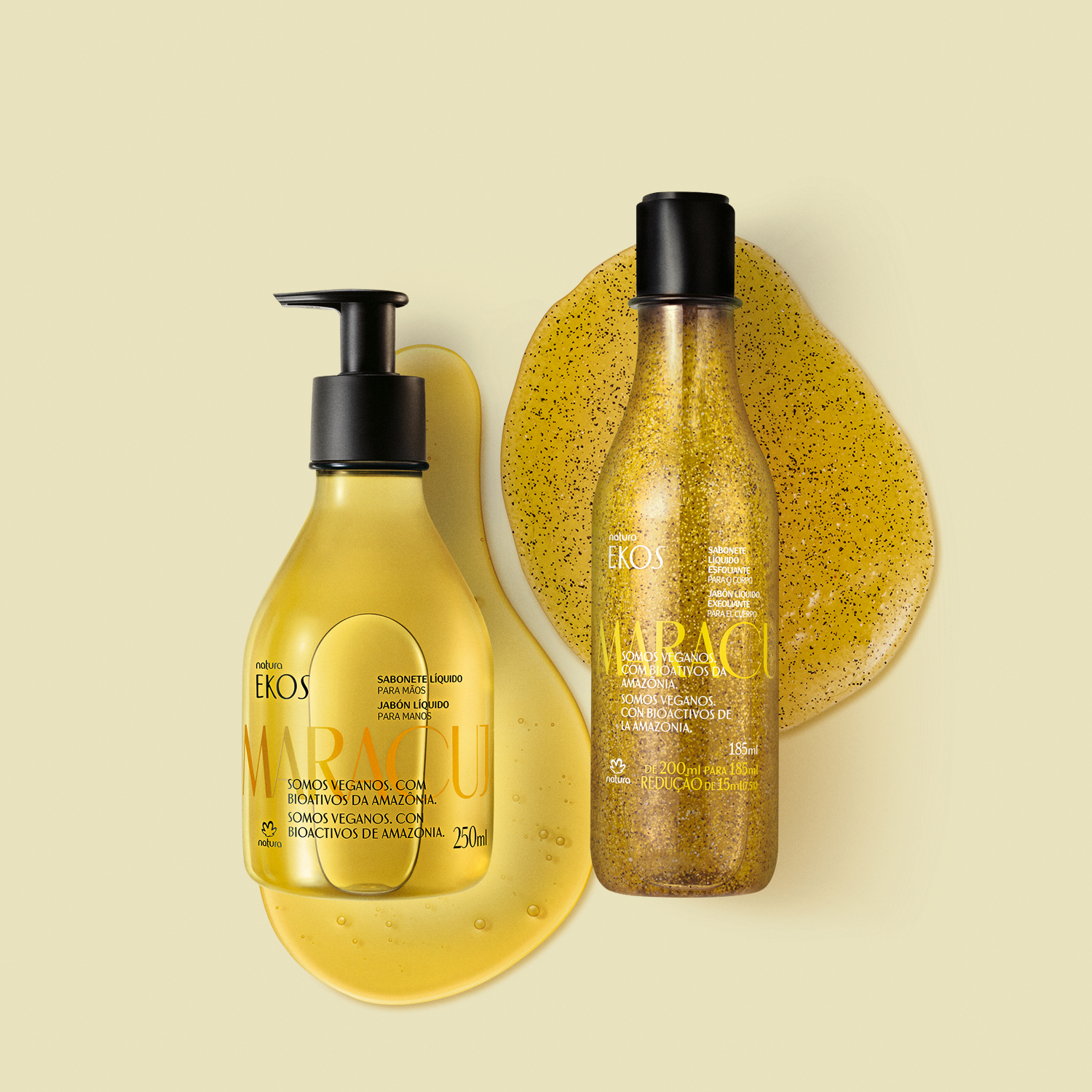 Kit Sabonete Líquido para Mãos e Sabonete Esfoliante Ekos Maracujá (2 produtos)