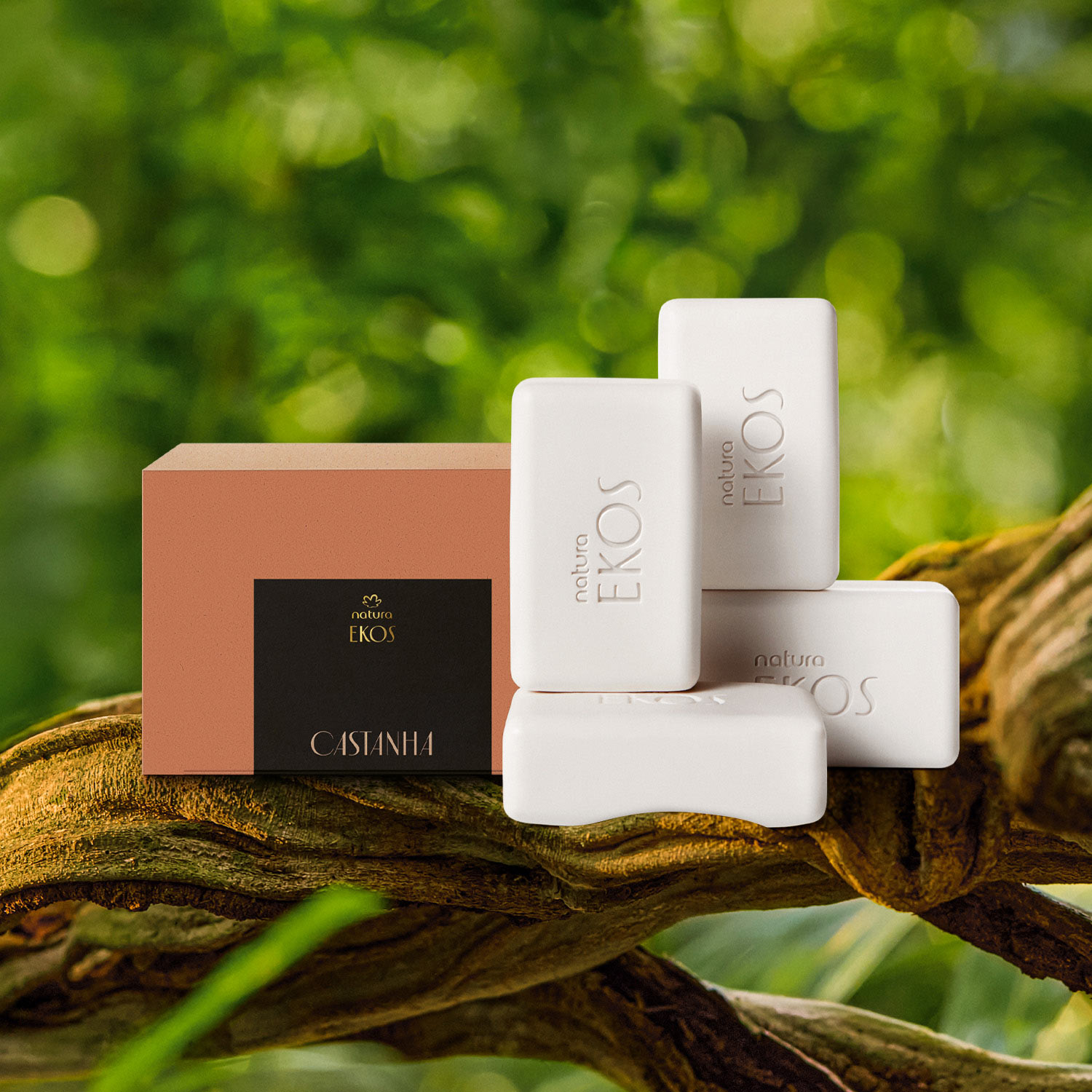 Sabonete em Barra Cremoso Puro Vegetal Ekos Castanha (4 unidades)