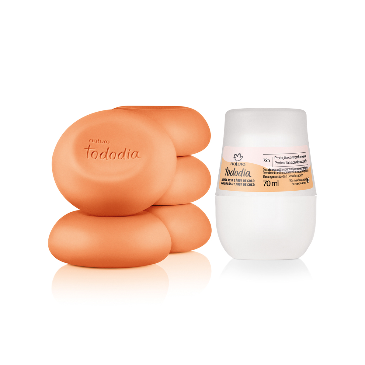 Kit Sabonete em Barra e Roll-on Tododia Manga Rosa e Água de Coco