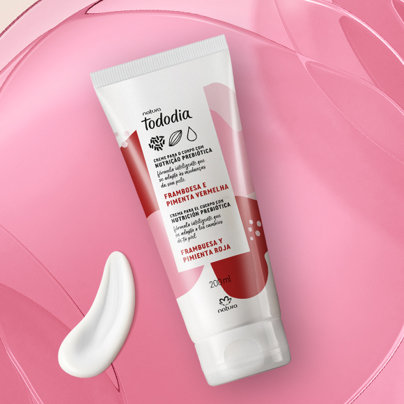 Creme Desodorante Nutritivo Para o Corpo Tododia Framboesa e Pimenta Vermelha