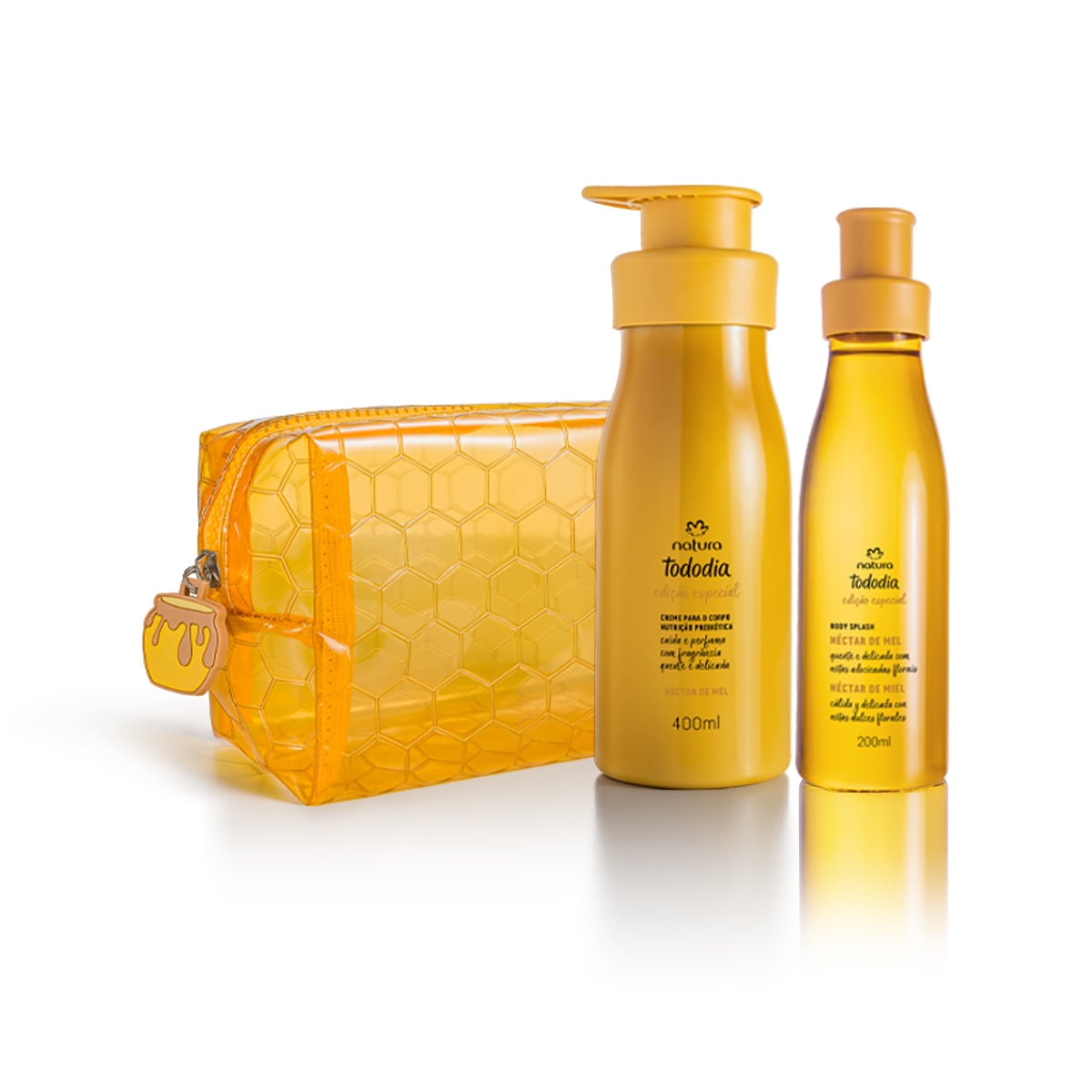 Kit Tododia Body Splash, Creme para o Corpo e Nécessaire Néctar de Mel (3 produtos)
