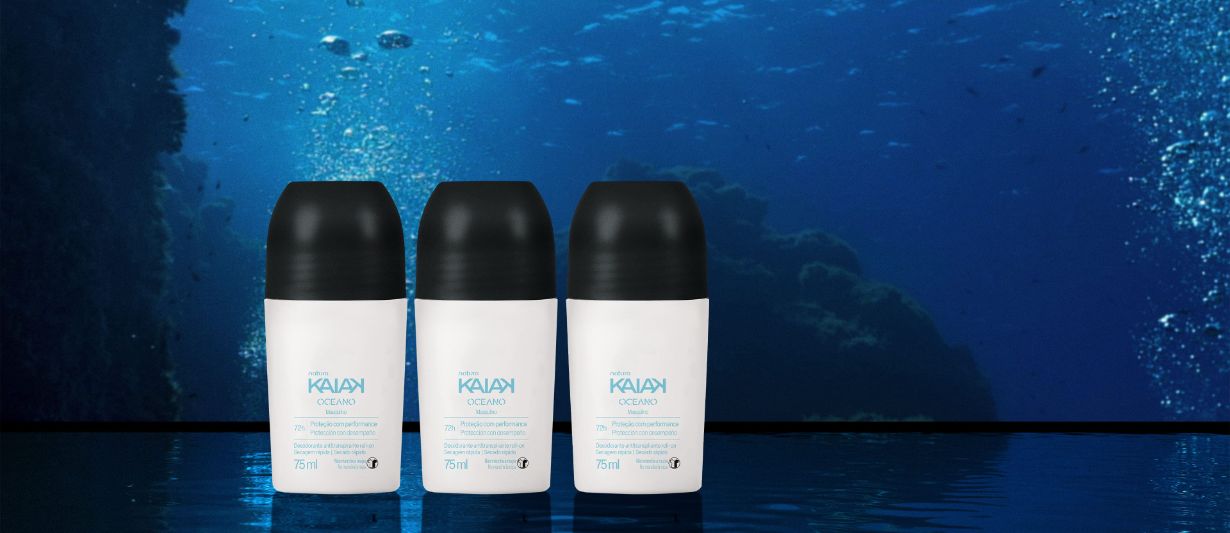 Kit Desodorante Antitranspirante Roll-on Kaiak Oceano Masculino (3 unidades)