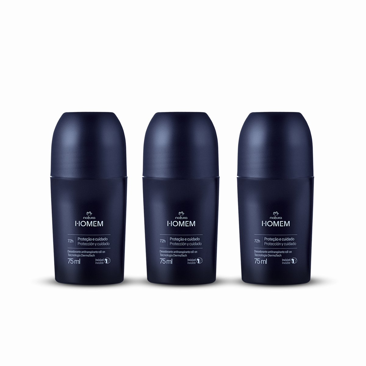 Kit Desodorante Antitranspirante Roll-On Natura Homem Clássico (3 unidades)