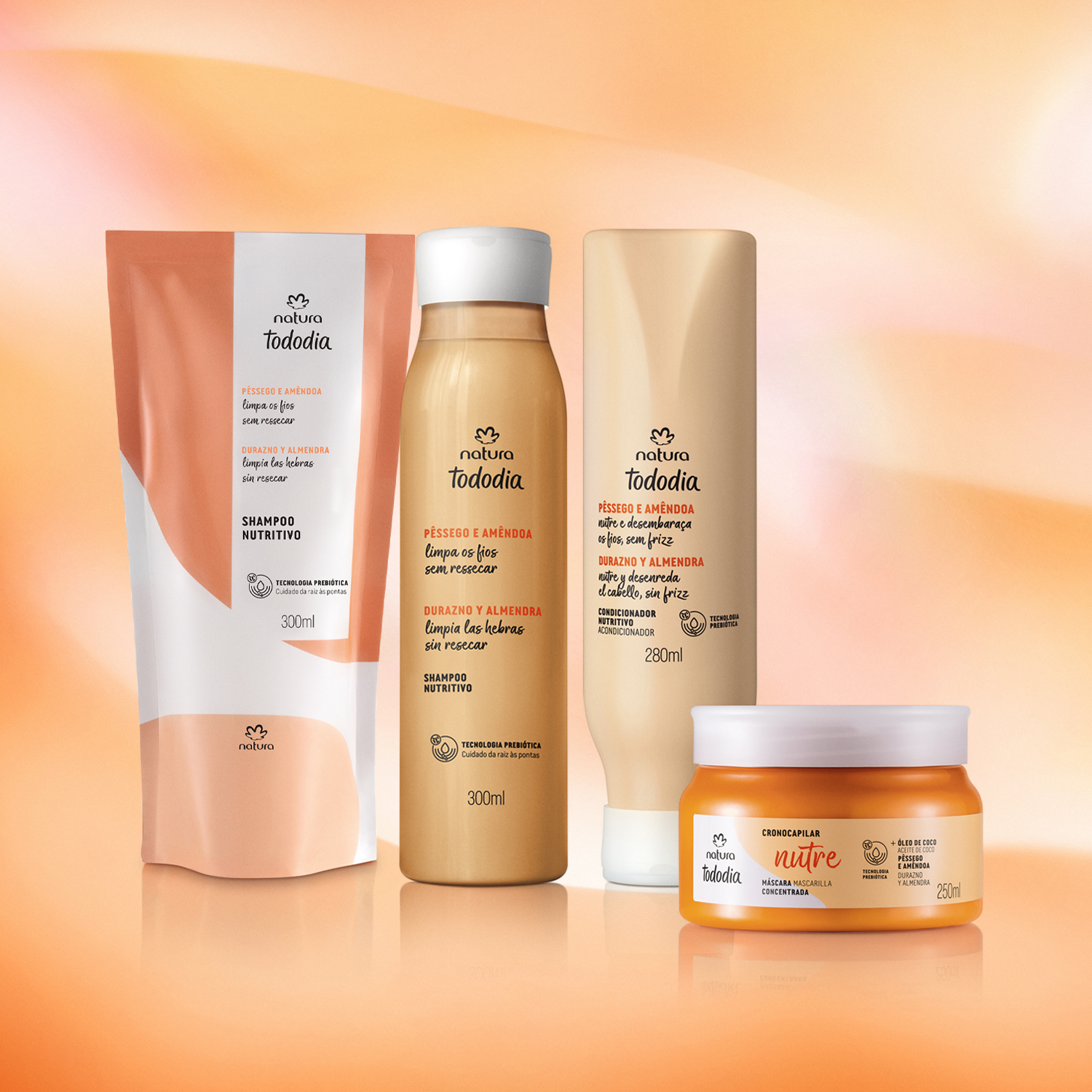 Kit Nutritivo Tododia Pêssego e Amêndoa (4 produtos)