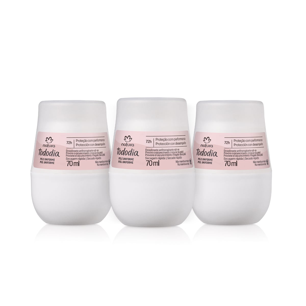 Kit Desodorante Antitranspirante Roll-on Tododia Pele Uniforme (3 unidades)