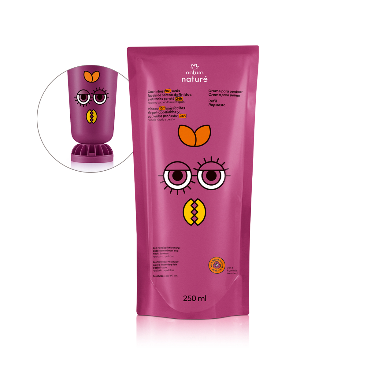 Refil Creme para Pentear Cabelos Cacheados e Crespos Naturé 250 ml Refil Creme para Pentear Cabelos Cacheados e Crespos Naturé 250 ml