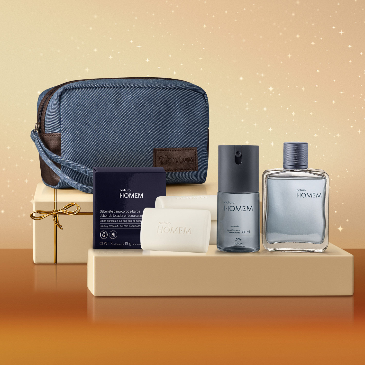 Presente Natura Homem Completo com Acessório (4 produtos)