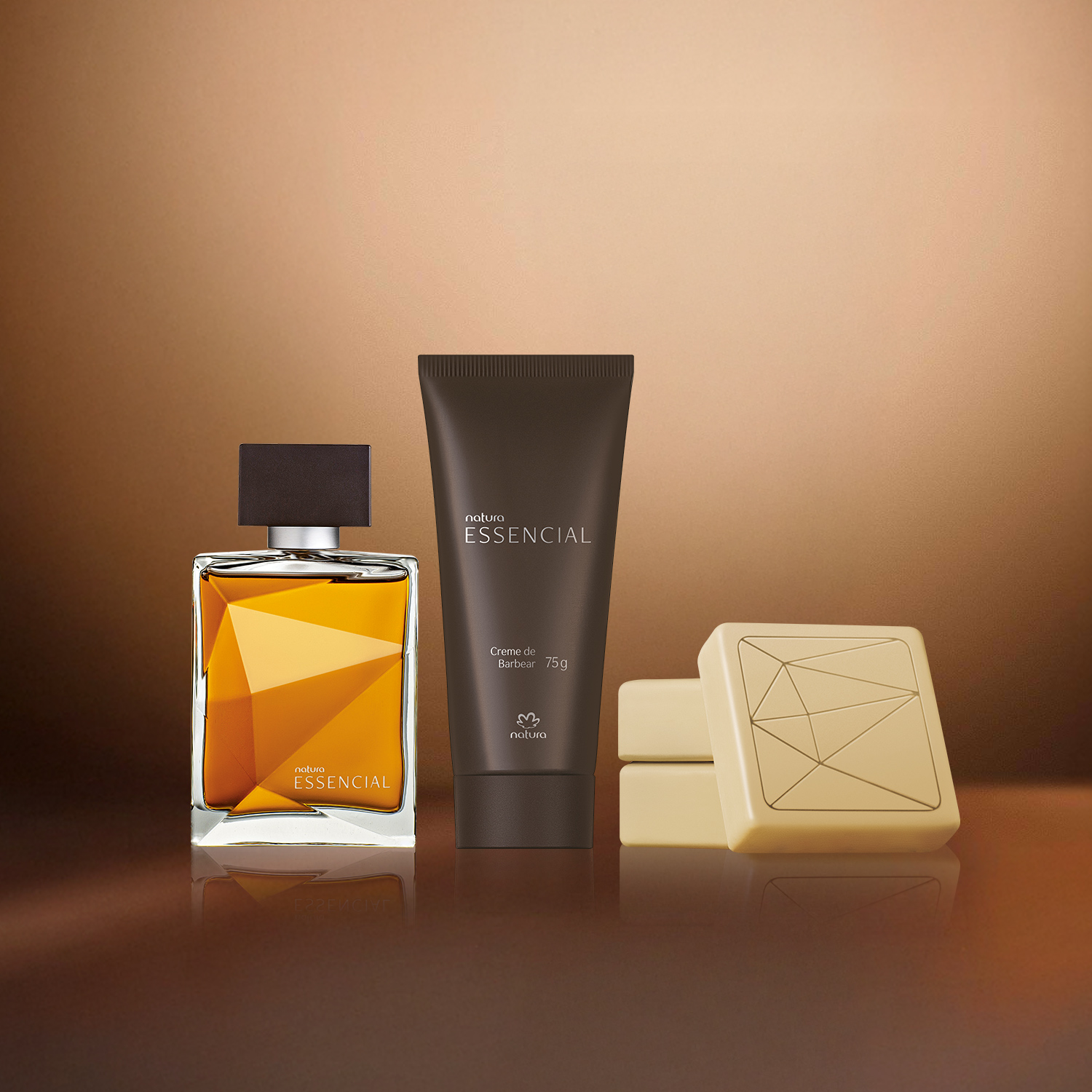 Kit Essencial Masculino, Sabonete em Barra e Creme de Barbear (3 produtos)