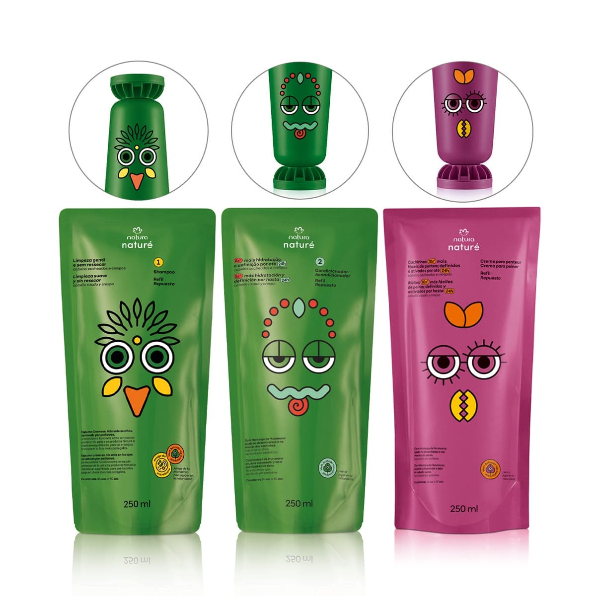 Kit Naturé Refis Cabelos Cacheados e Crespos (3 produtos)