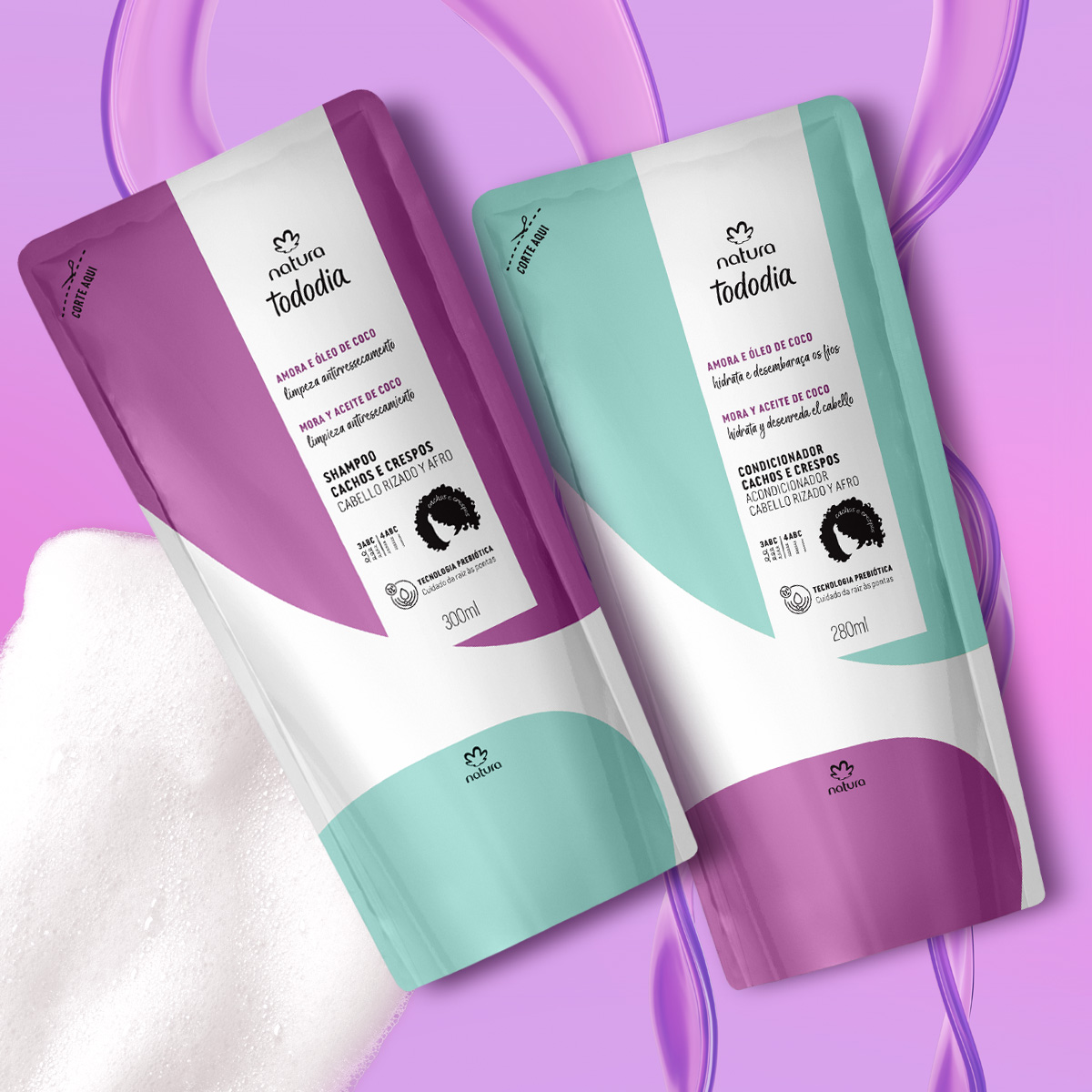 Kit Tododia Shampoo e Condicionador Cachos e Crespos