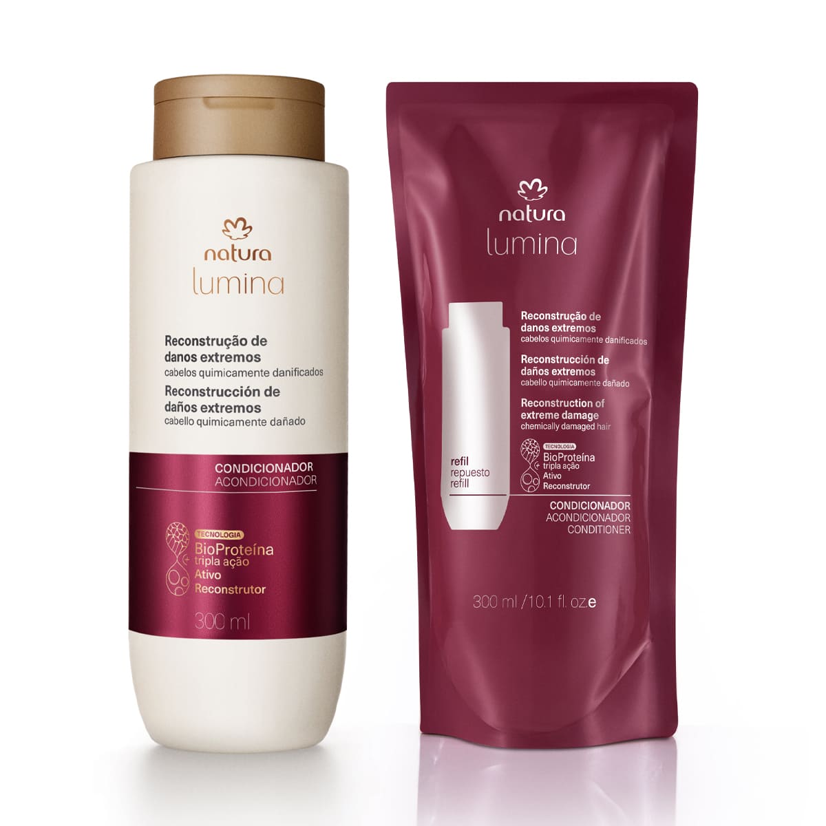 Kit Condicionador Provitalidade Lumina para Reconstrução de Danos Extremos com Refil (2 produtos)