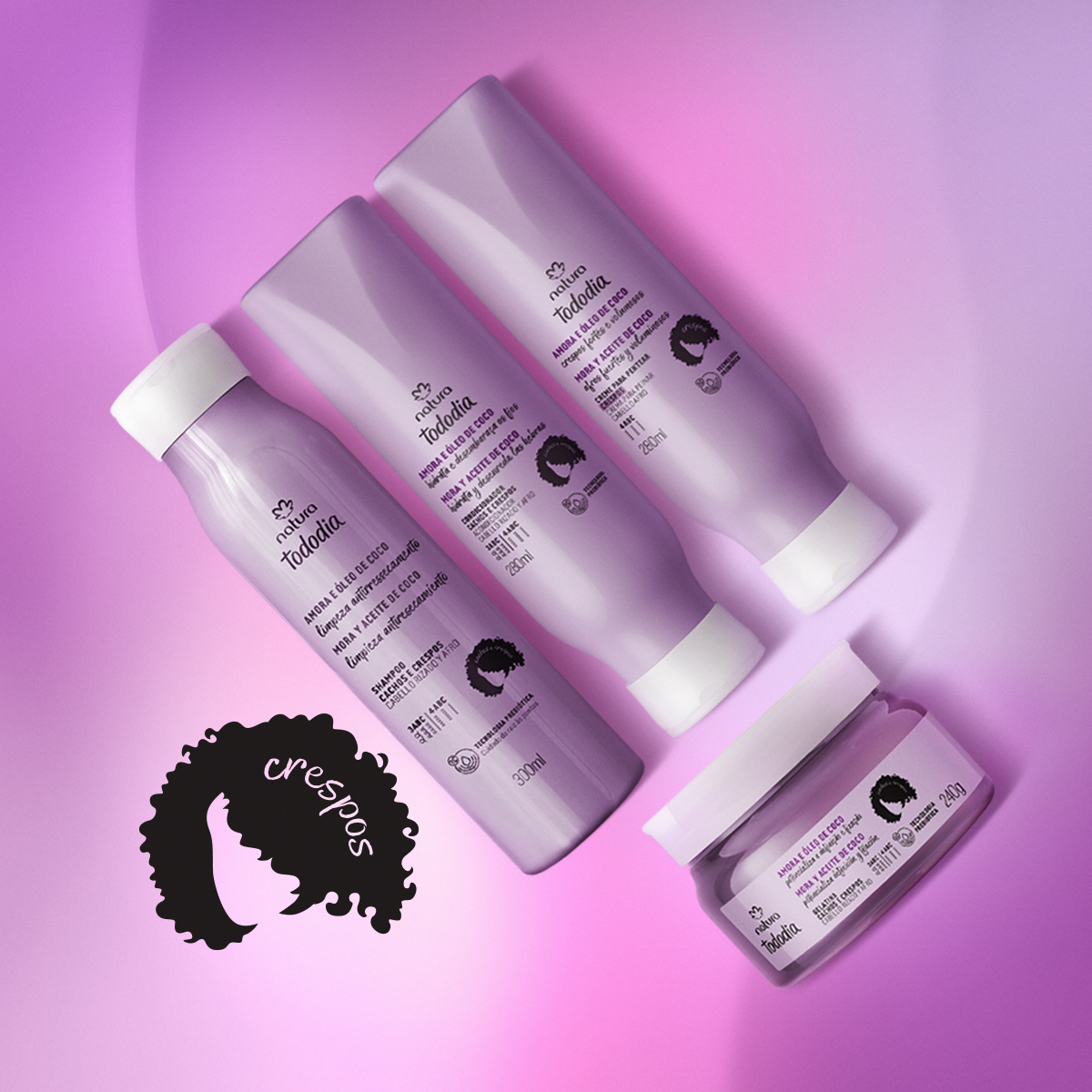 Kit Crespos Tododia Amora e Óleo de Coco (4 produtos)