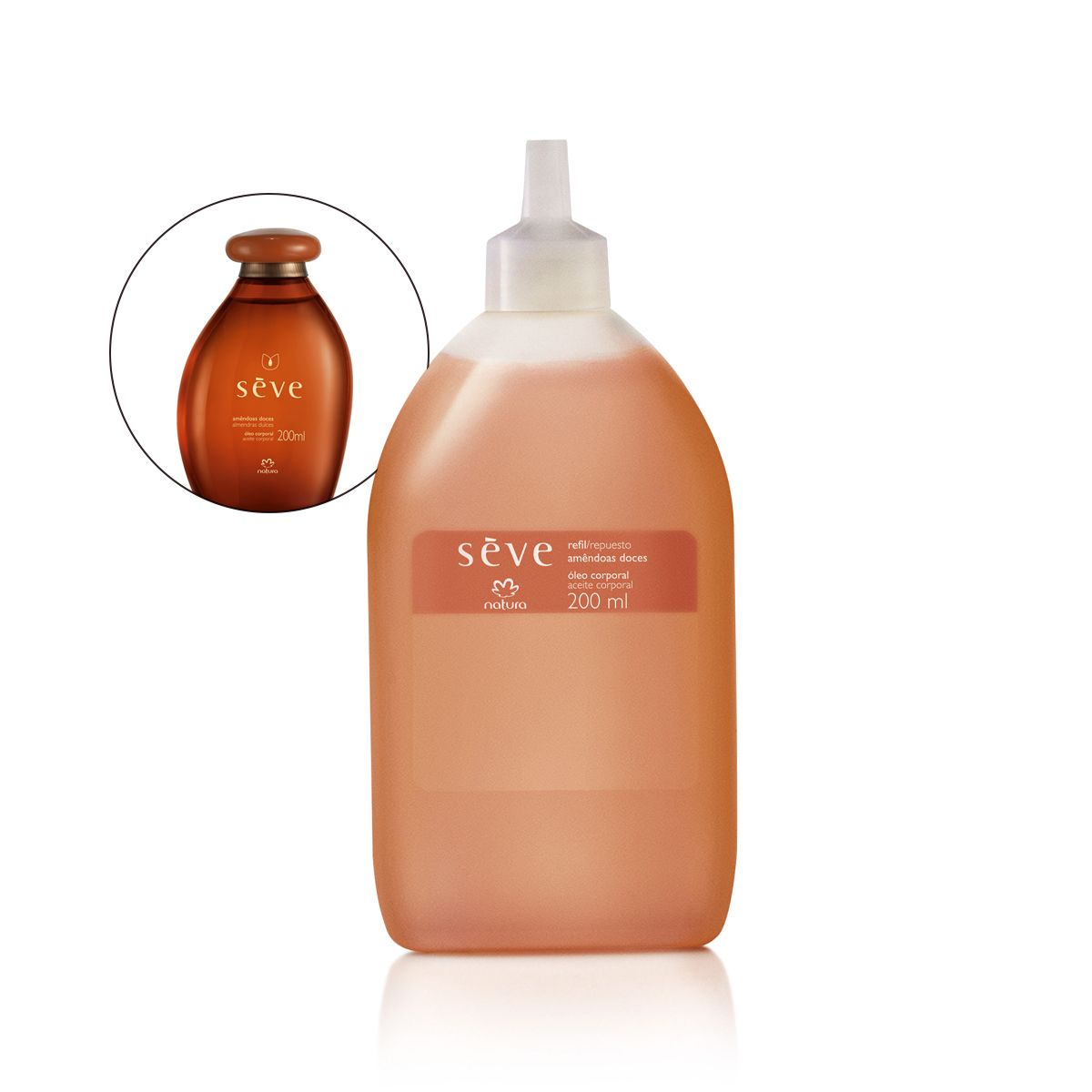 Refil Óleo Desodorante Corporal Sève Amêndoas Doces