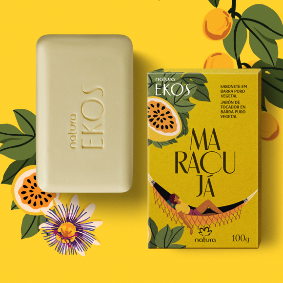 Sabonete em Barra Puro Vegetal Ekos Maracujá