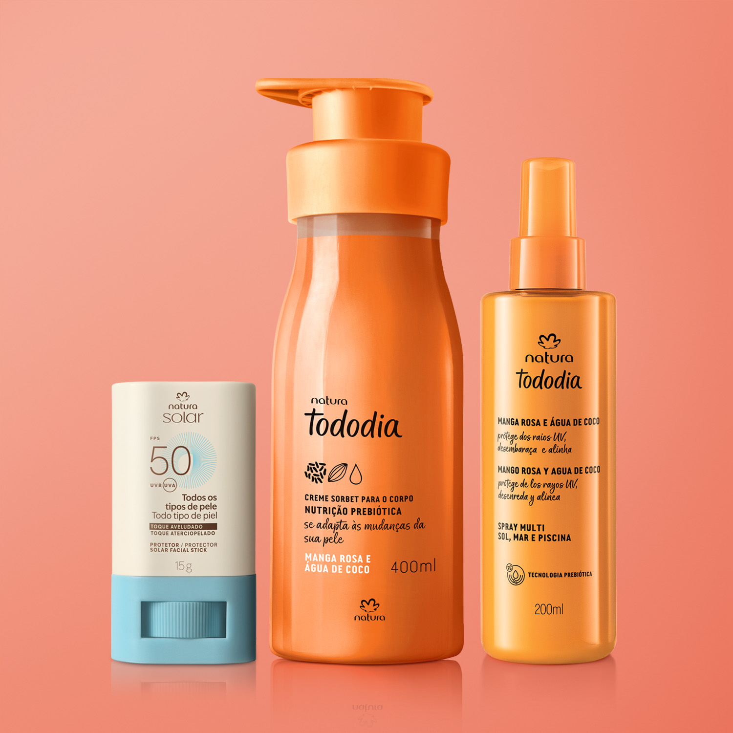 Kit Verão Tododia Manga Rosa e Água de Coco e Natura Solar