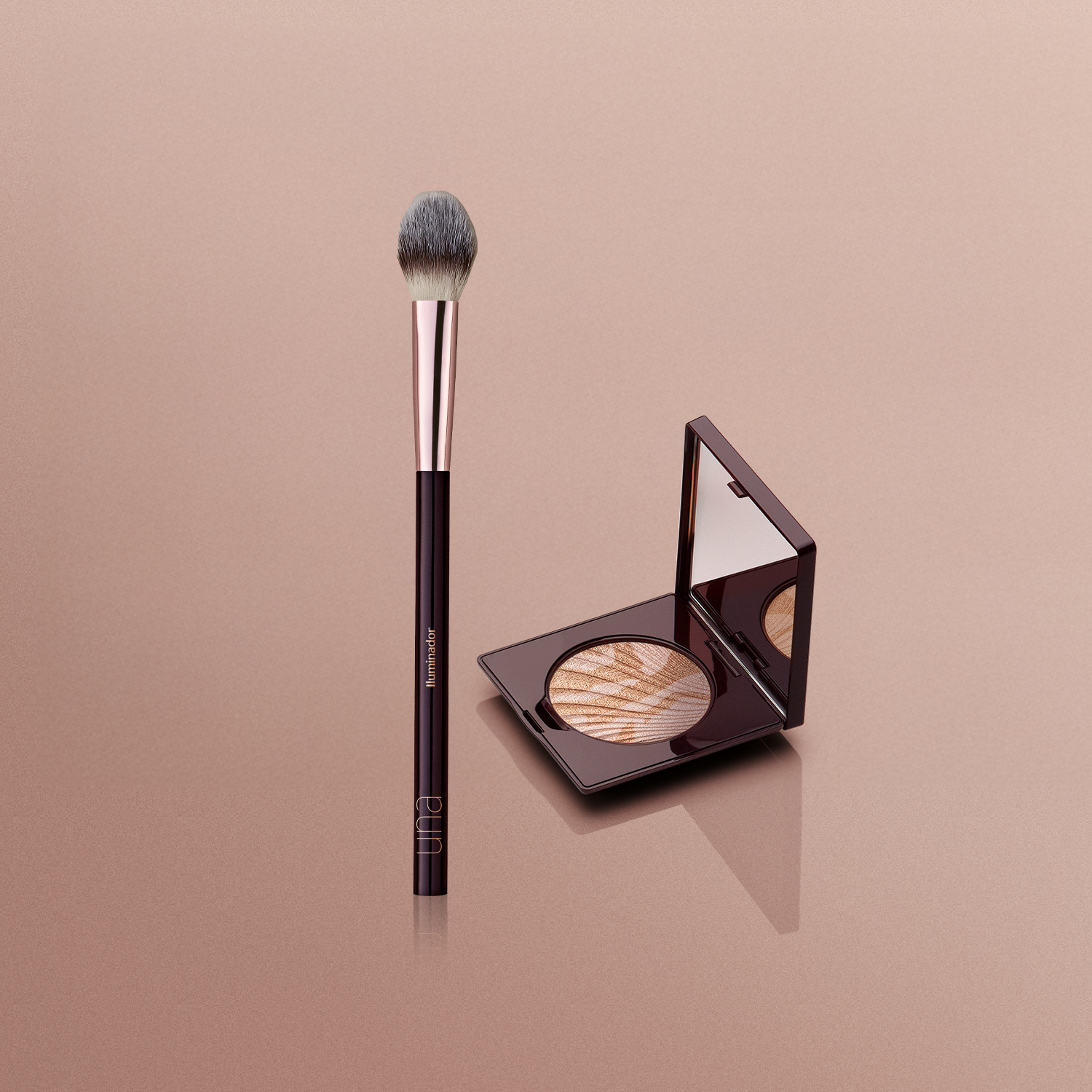 Kit Una Iluminador Marmorizado e Pincel