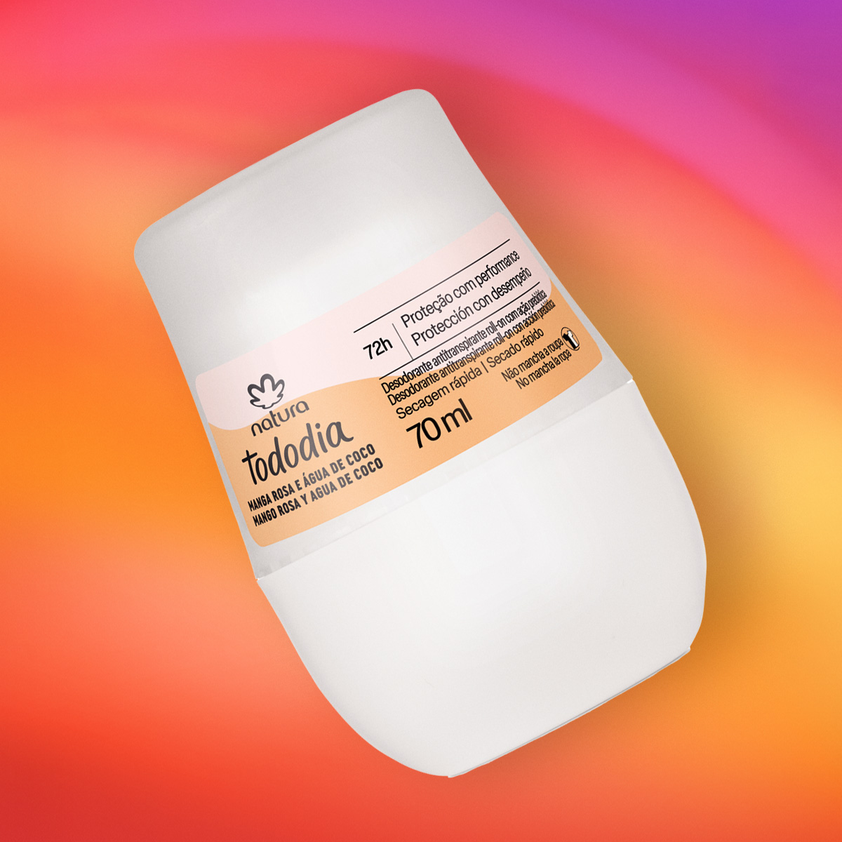 Desodorante Antitranspirante Roll-on Tododia Manga Rosa e Água de Coco