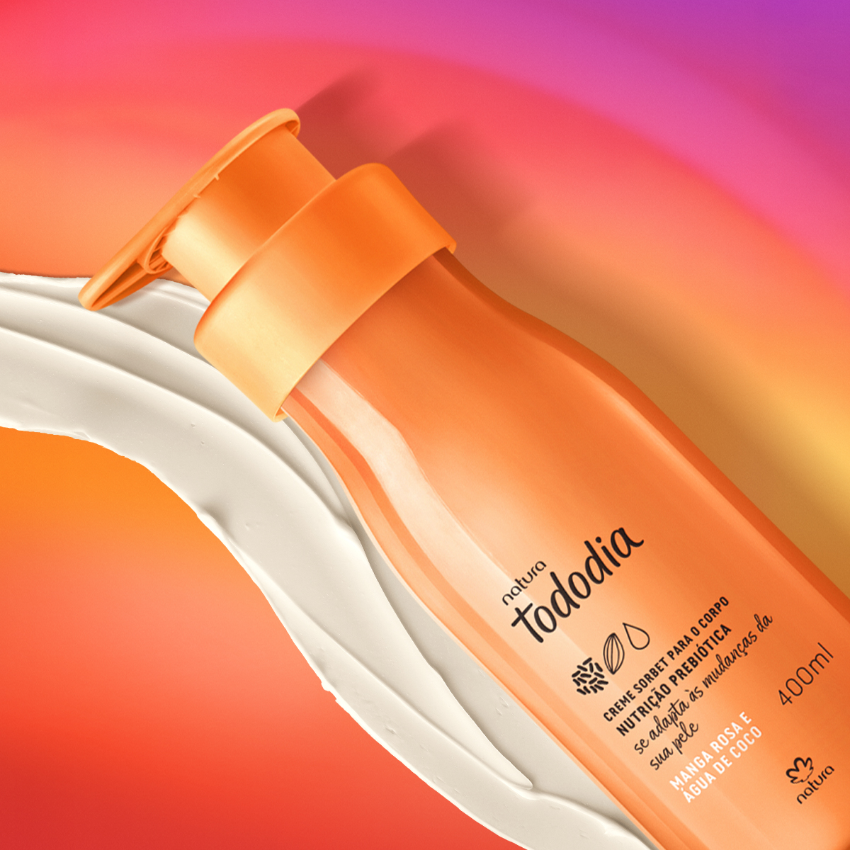 Creme Sorbet Desodorante Nutritivo para o Corpo Tododia Manga Rosa e Água de Coco