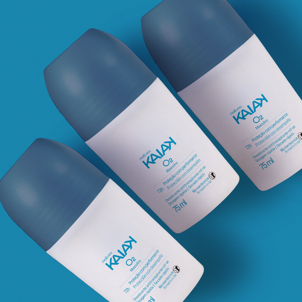 Kit Desodorante Antitranspirante Roll-on Kaiak O2 Masculino (3 unidades)