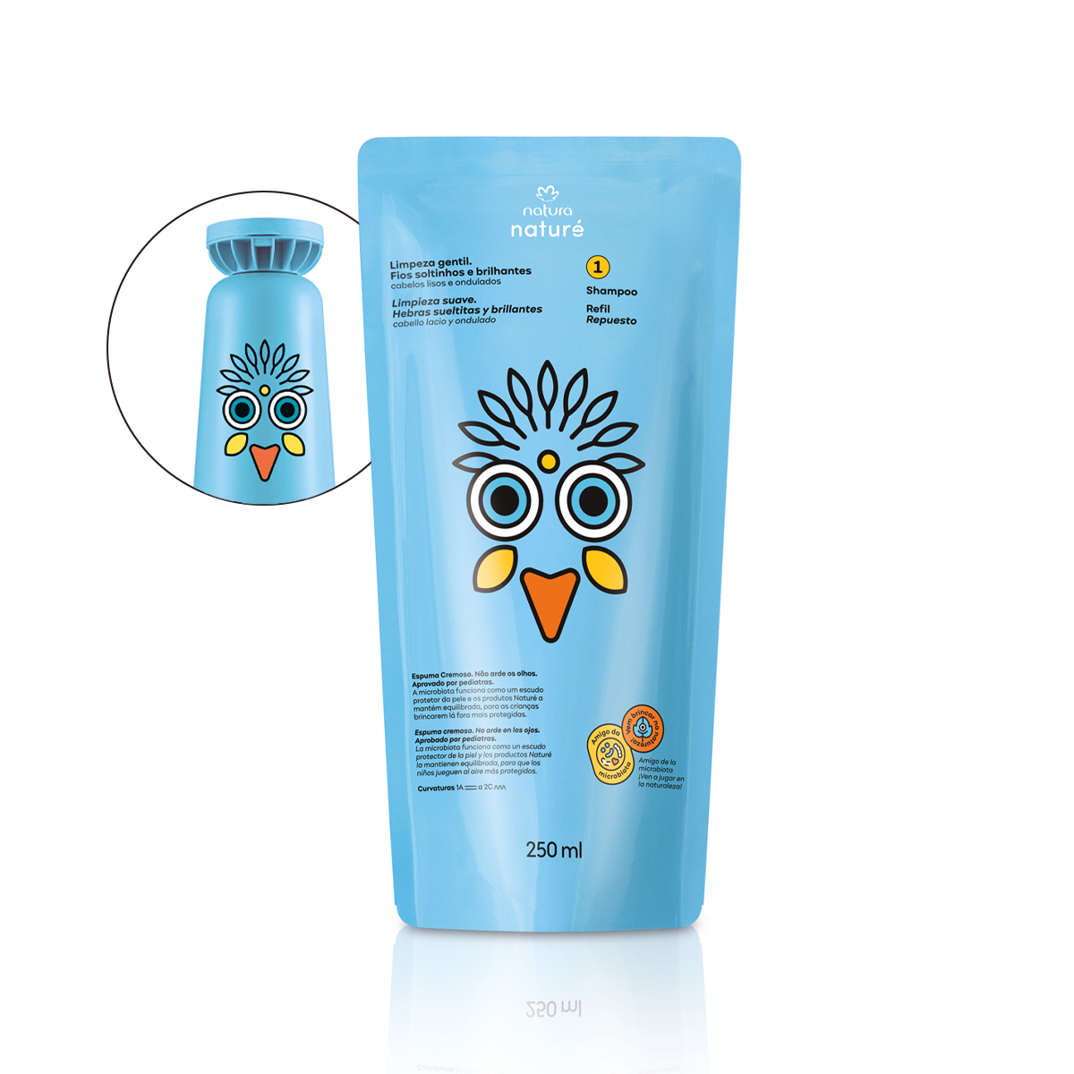 Refil Shampoo para Cabelos Lisos e Ondulados Naturé 250 ml Refil Shampoo para Cabelos Lisos e Ondulados Naturé 250 ml