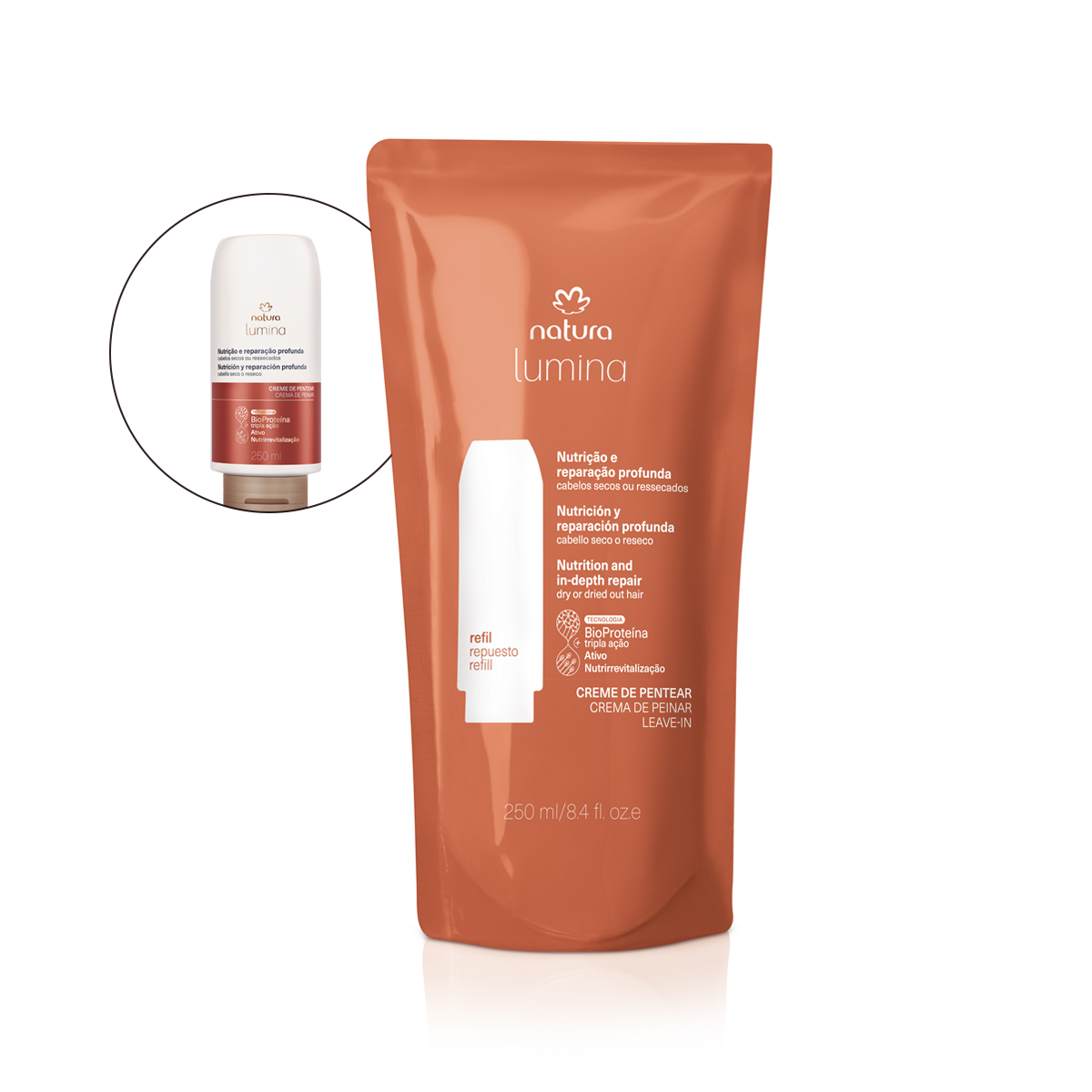 Refil Creme de Pentear Selador de Cutículas para Nutrição e Reparação Profunda