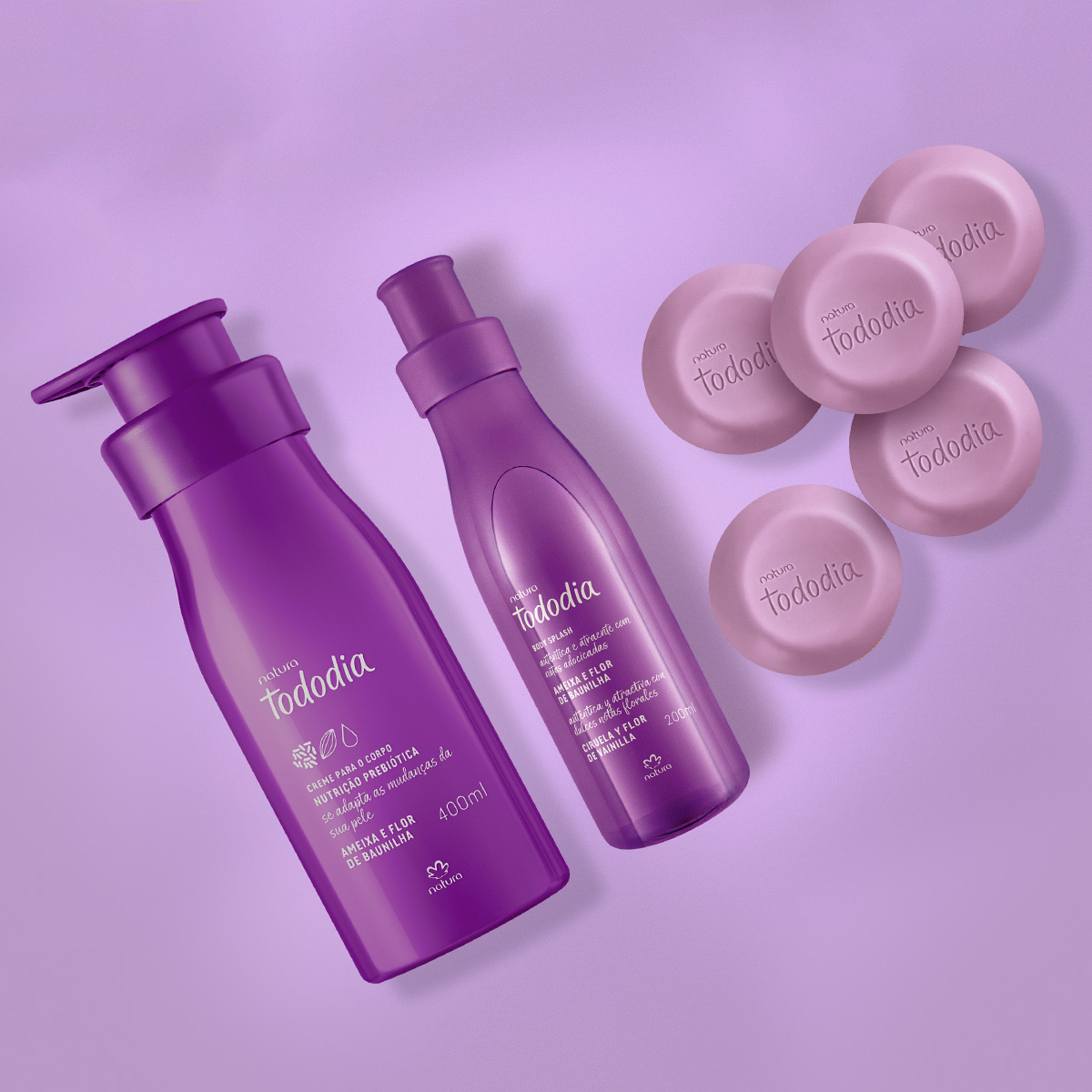 Kit Banho, Hidratação e Perfumação Tododia Ameixa e Flor de Baunilha