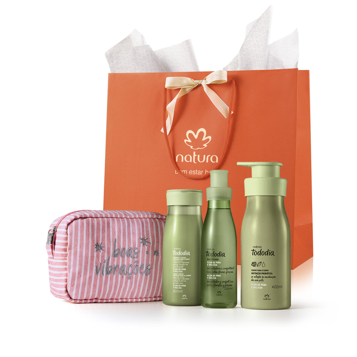 Presente Natura Tododia Flor de Pera e Melissa com Acessório (4 produtos) Presente Natura Tododia Flor de Pera e Melissa com Acessório (4 produtos)