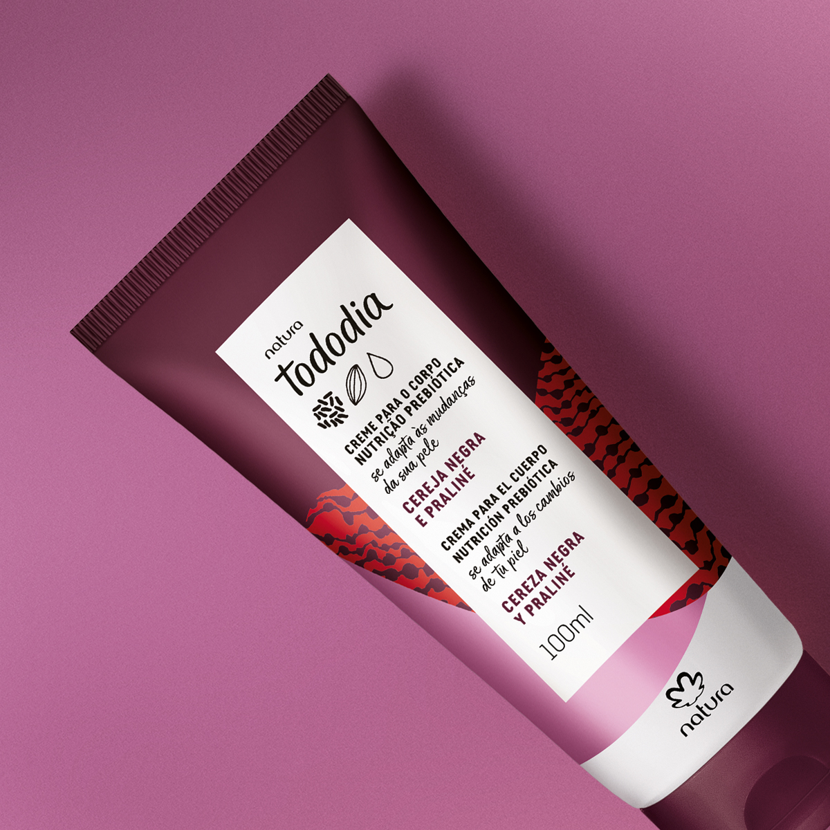 Creme Desodorante Nutritivo para o Corpo Tododia Cereja Negra e Praliné