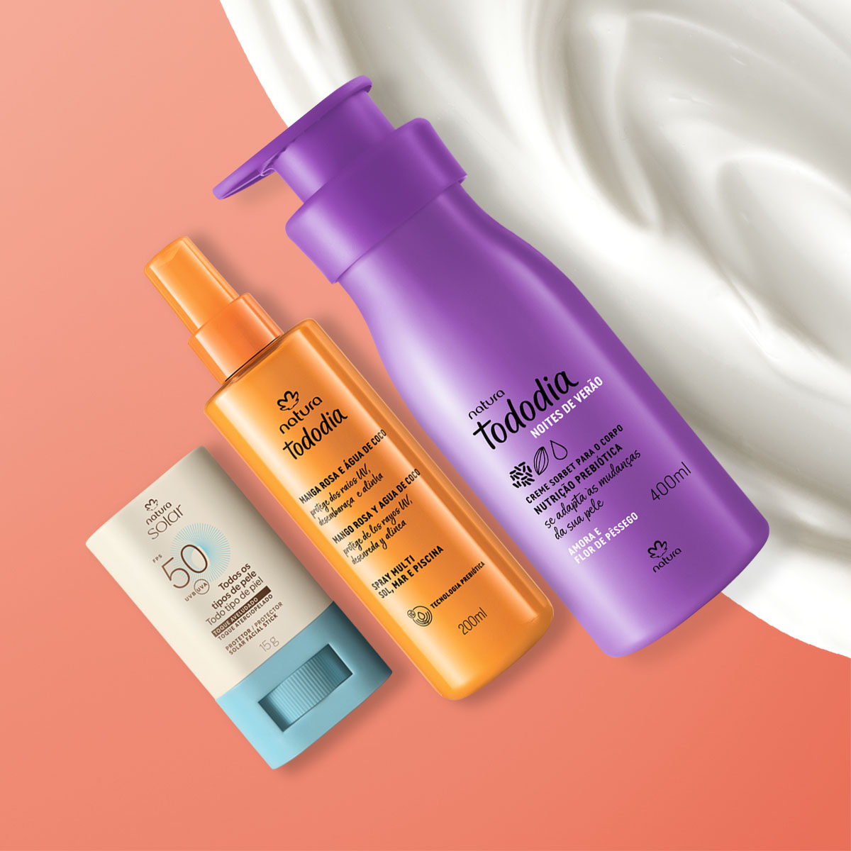 Kit Verão Tododia Amora e Flor de Pêssego e Natura Solar