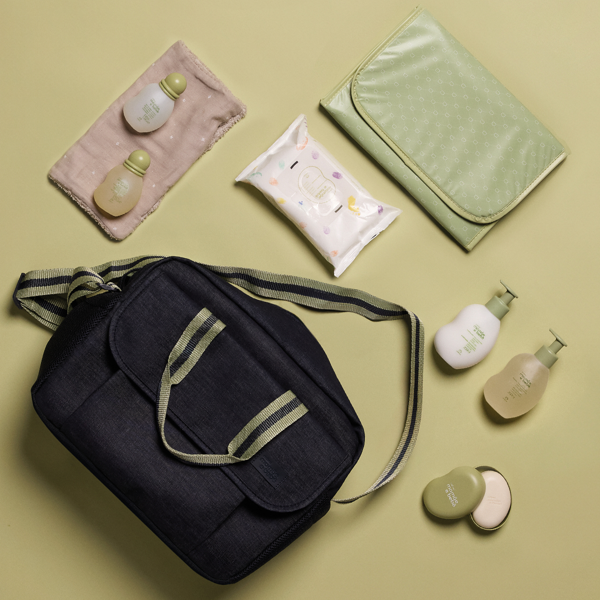 Kit Mamãe e Bebê com Bolsa e Trocador (7 produtos)