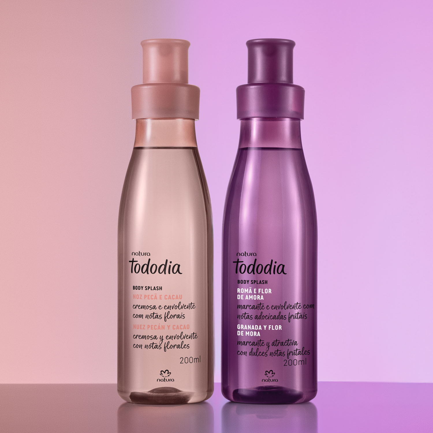 Kit Body Splash Tododia Noz Pecã e Cacau e Romã e Flor de Amora (2 produtos)