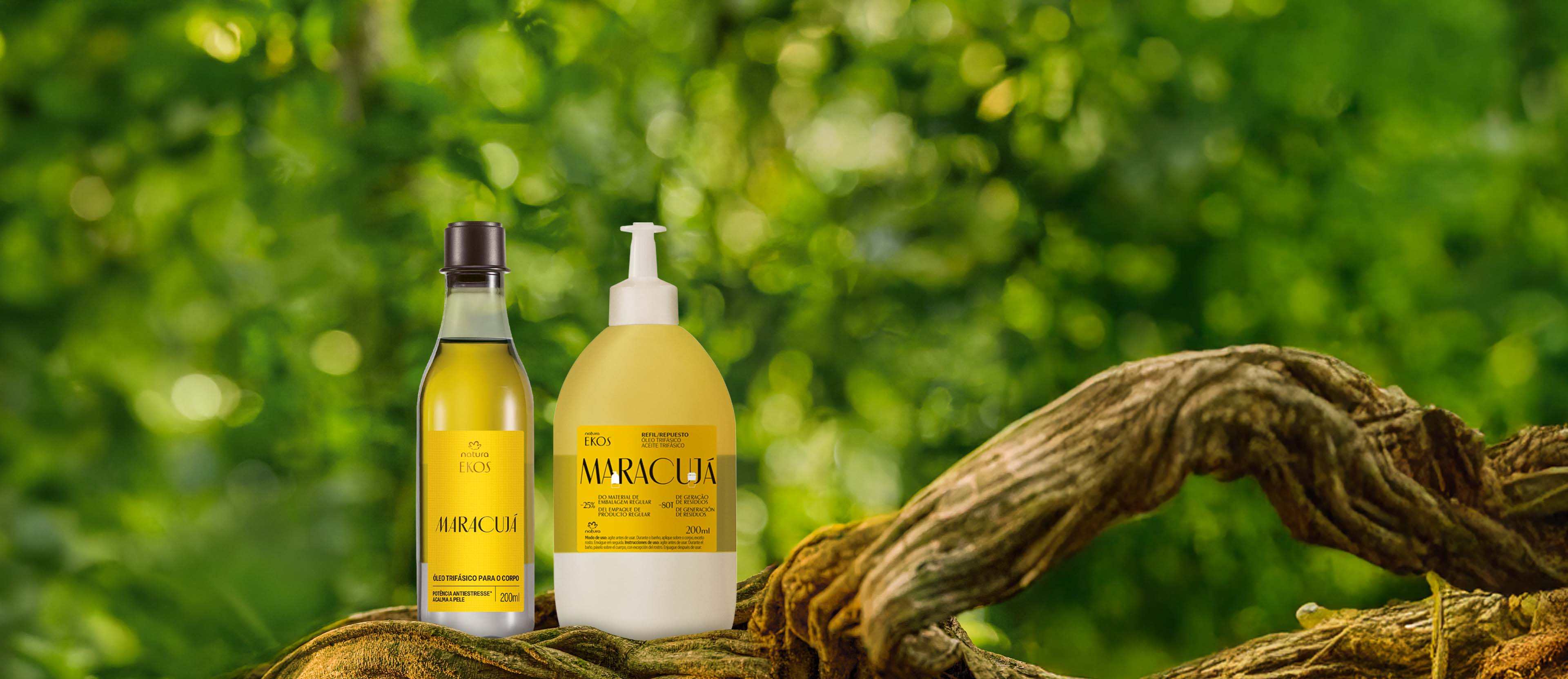 Kit Óleo Trifásico Desodorante Corporal Ekos Maracujá com Refil