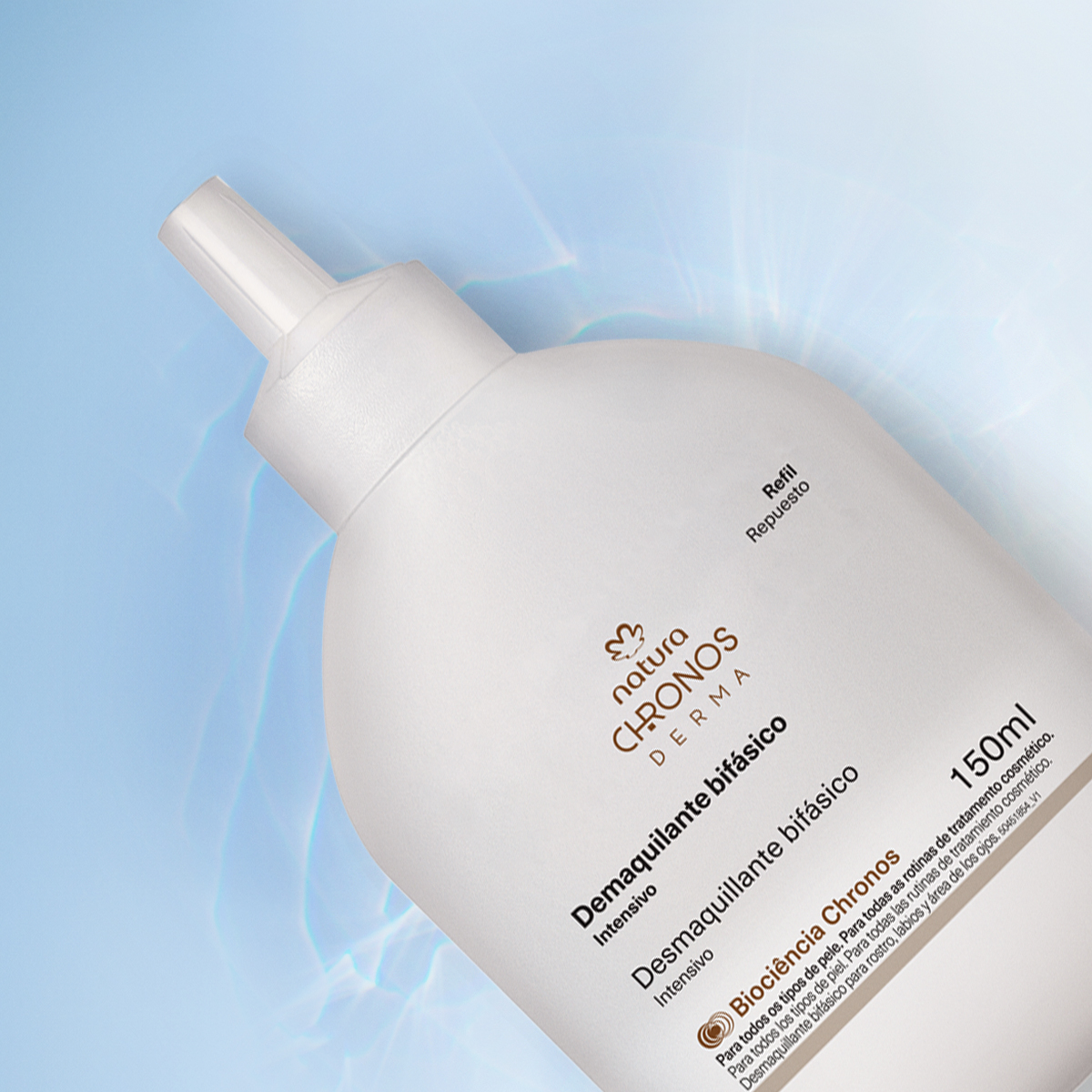 Refil Fluido Bifásico Demaquilante Intensivo Chronos Derma