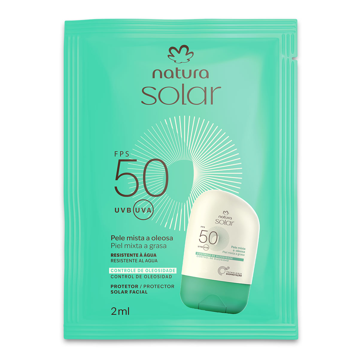 Amostra Protetor Solar Facial Pele Mista a Oleosa Natura Solar