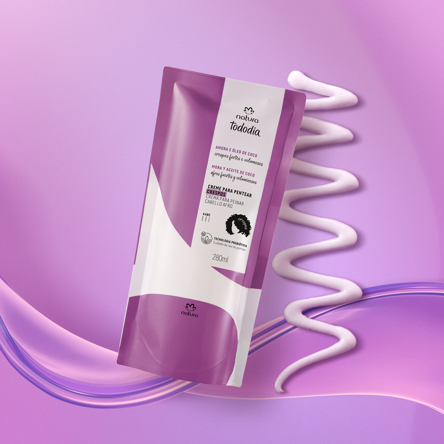 Refil Creme para Pentear Crespos Tododia Amora e Óleo de Coco